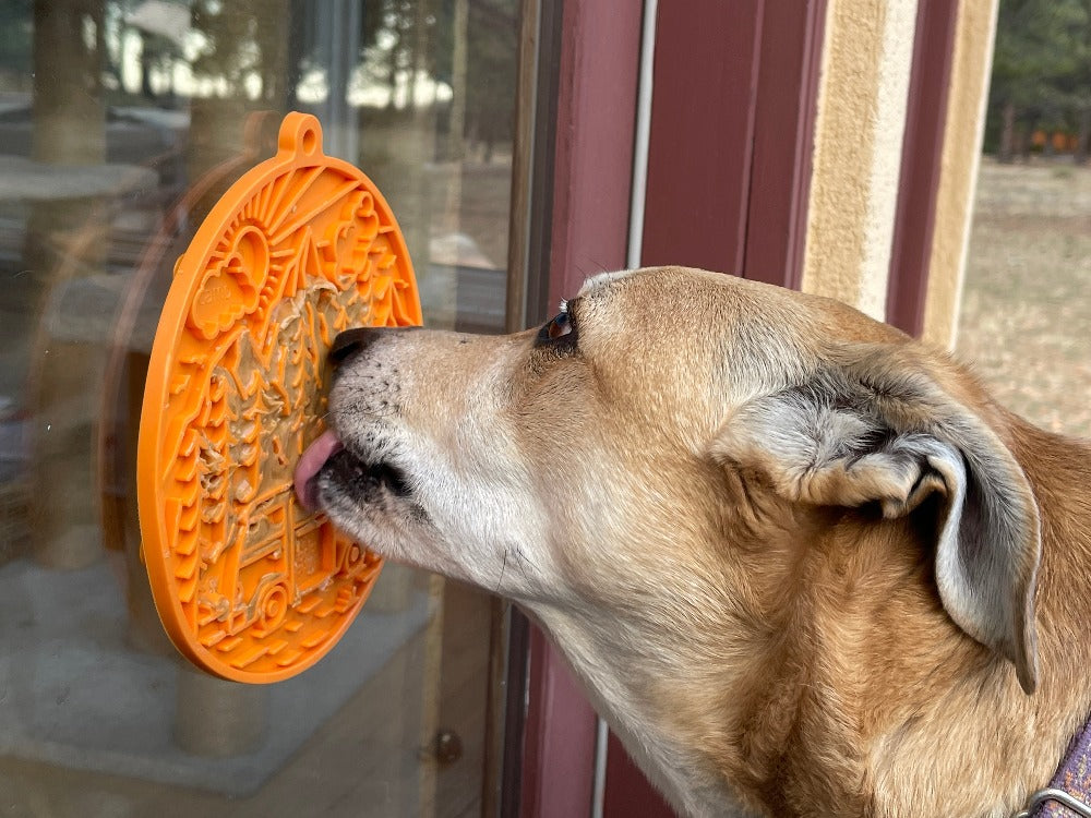SodaPup Camp eMat Enrichment Lick Mat Dogs Cats Suction Cups | Retro Van Design USA Made