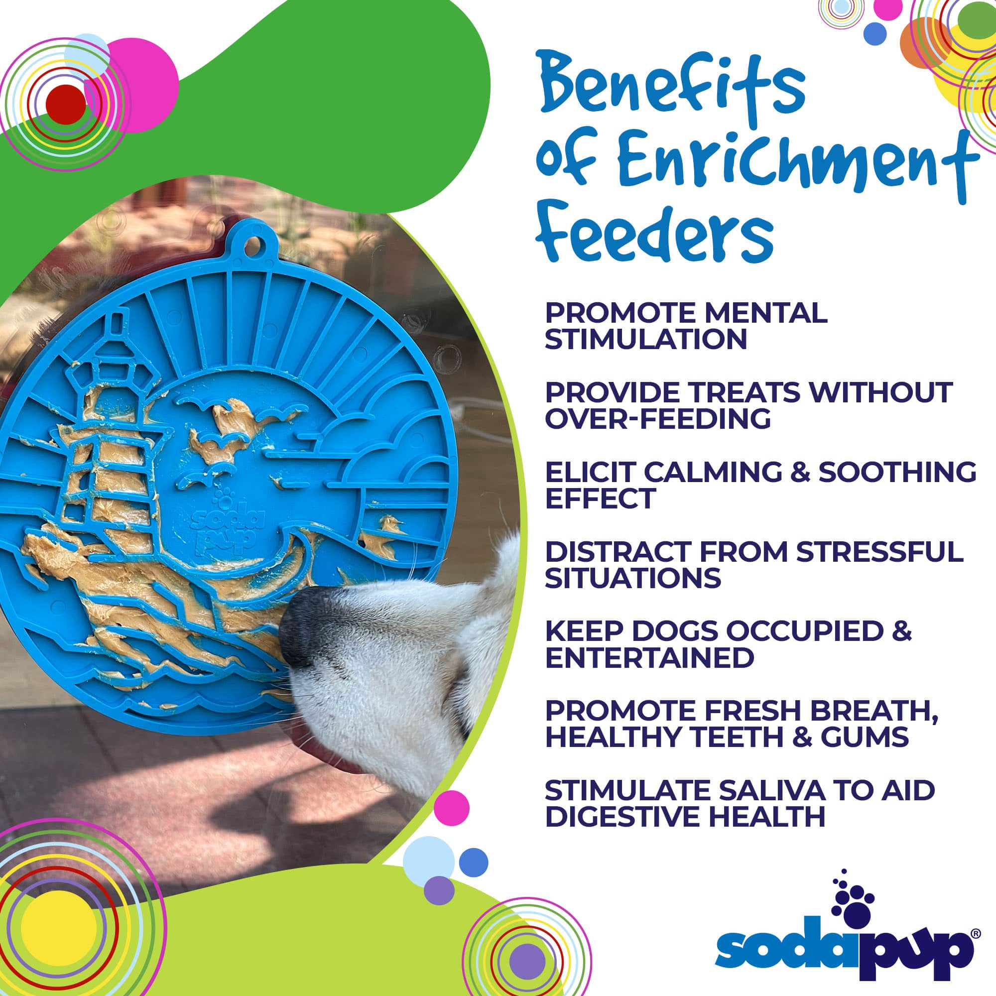 SodaPup Lighthouse eMat Enrichment Lick Mat Dogs Cats Suction Cups | USA Made