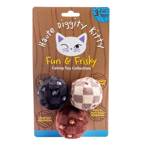 Kitty Vuiton Balls (Checker) Organic Catnip Toys by Haute Diggity Dog + Kitty