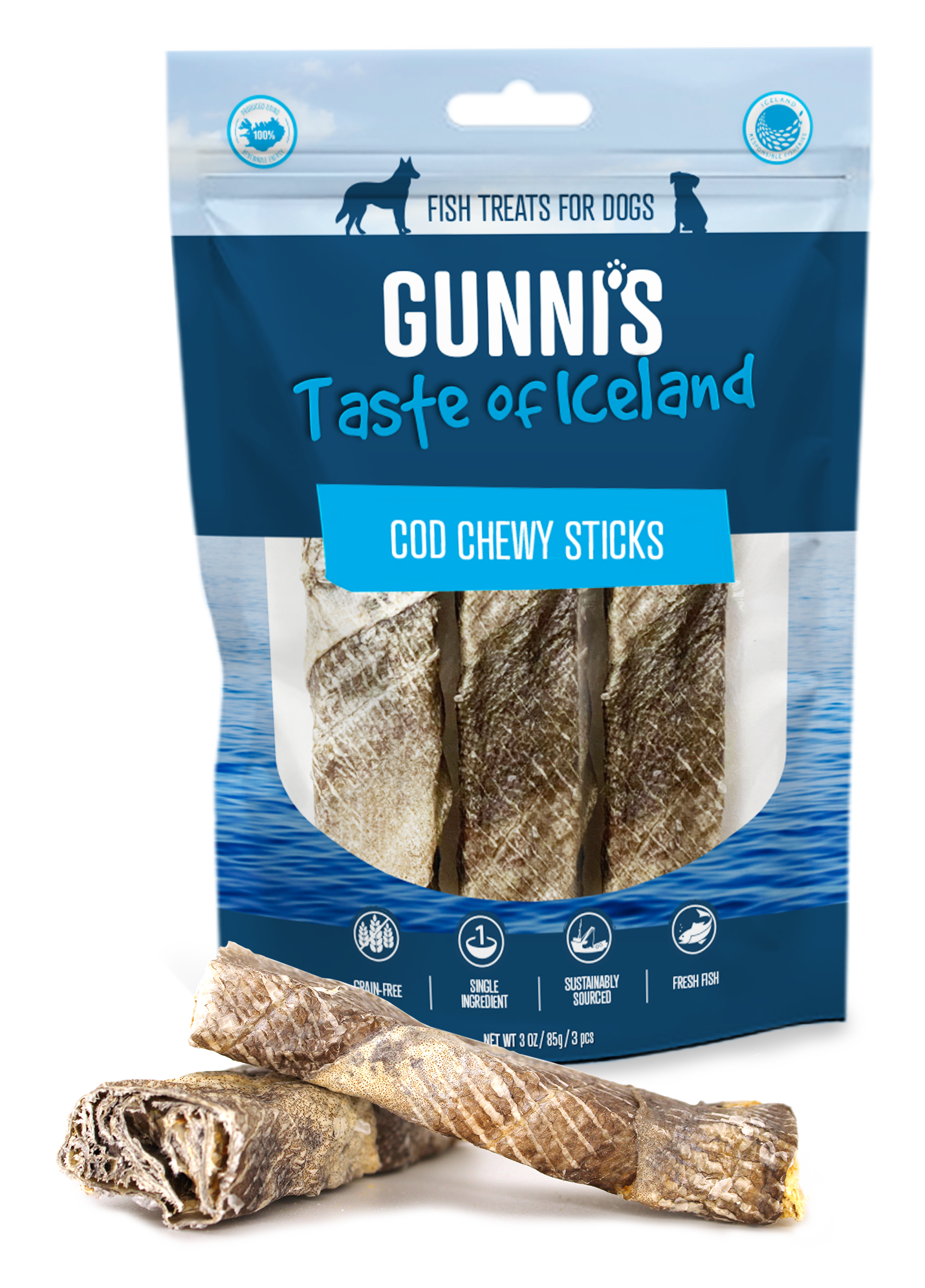 3 Pack Cod Chewy Sticks
