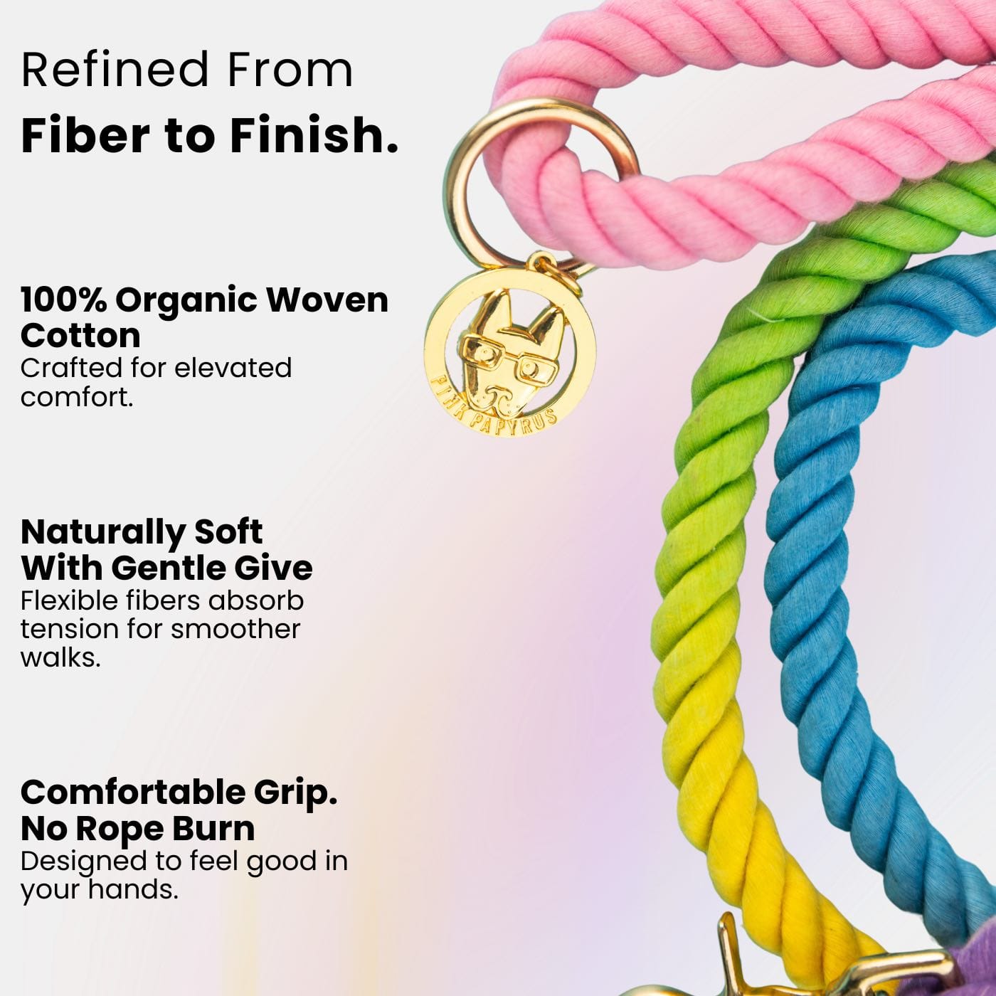 Halston Rope Dog Leash | Pink Papyrus