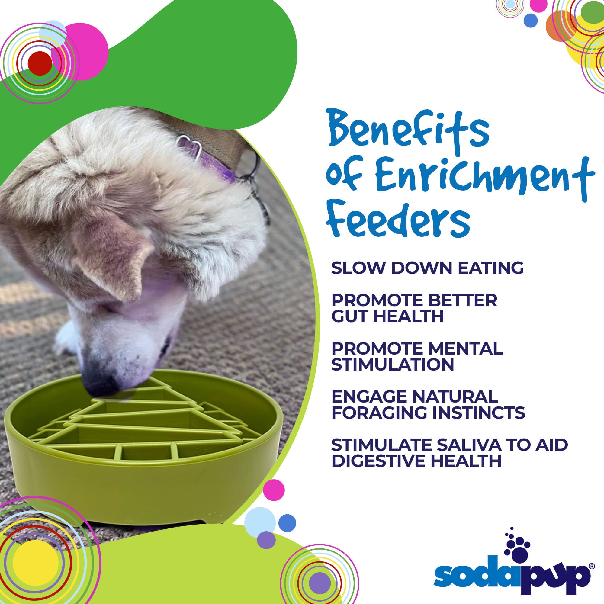SodaPup Pine Tree Christmas eBowl Deep Slow Feeder Dog Bowl Enrichment | USA Made