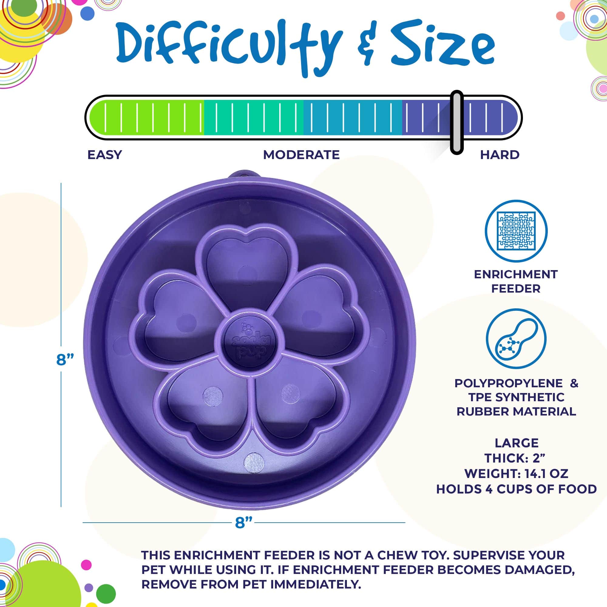 SodaPup Flower eBowl Deep Slow Feeder Dog Bowl Enrichment | USA Made