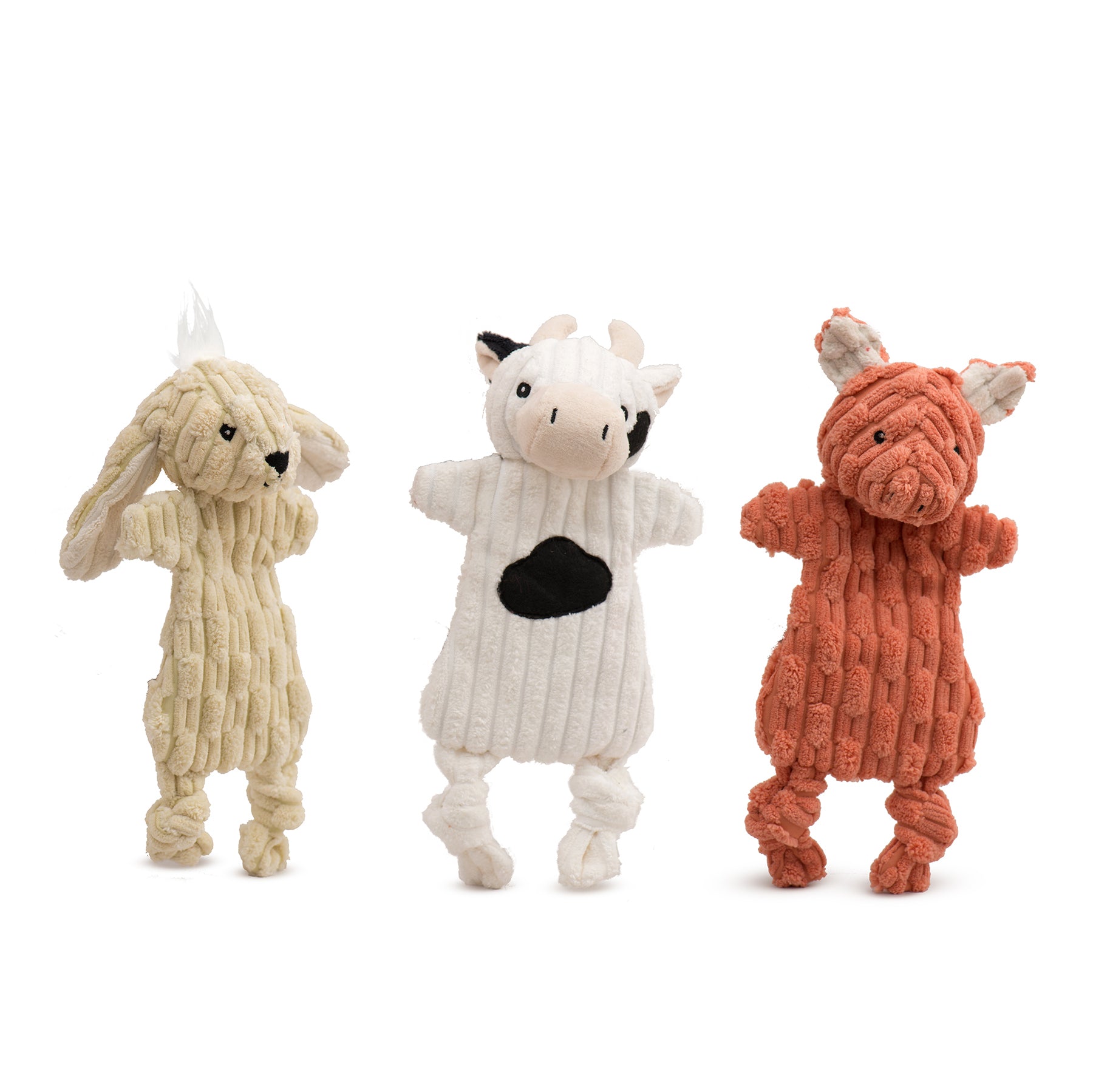 Barnyard HuggleFlatties™, Small Plush Dog Toys (3pk)