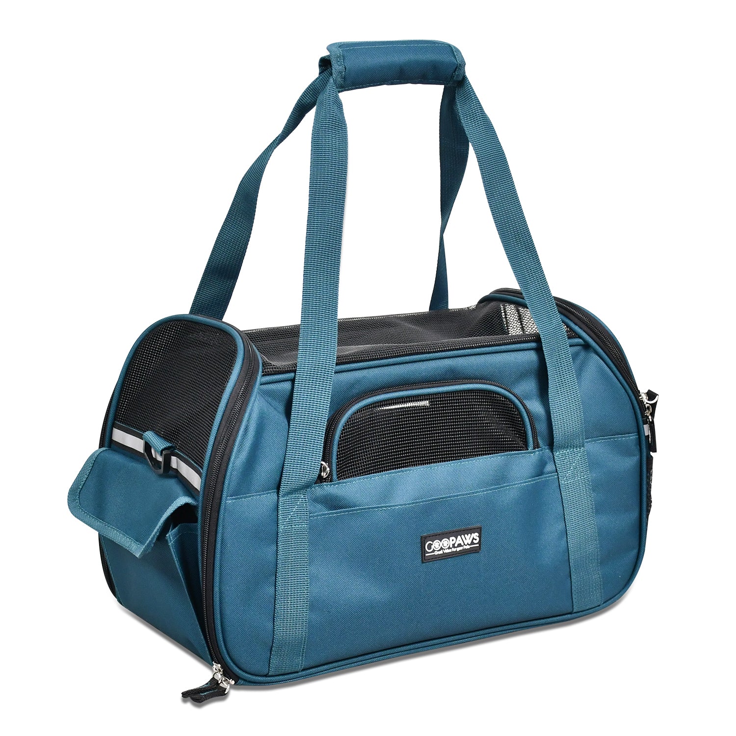 GOOPAWS Soft Sided Small Pet Carrier Comfort for Travel, Black, 17" - Image 10