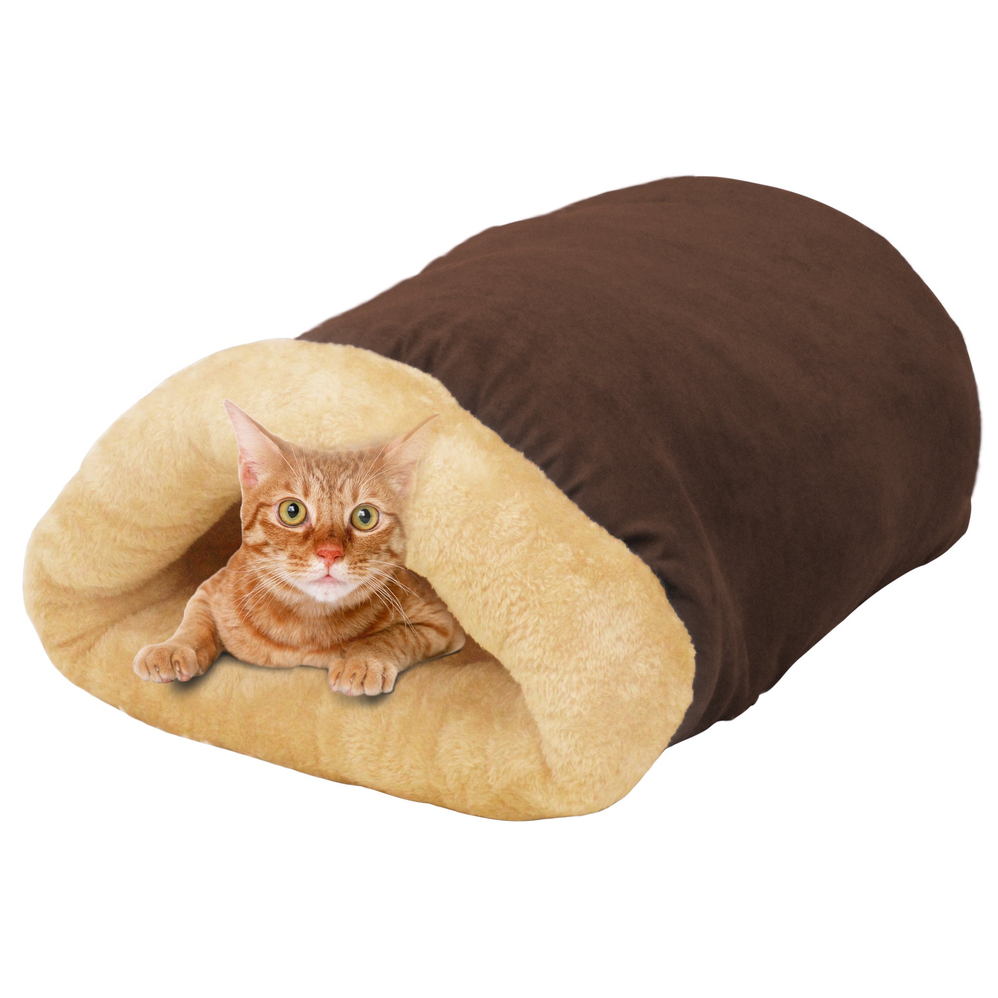 GOOPAWS 4 in 1 Self Warming Burrow Cat Bed Sleeping Cave, Sage Green - Image 9