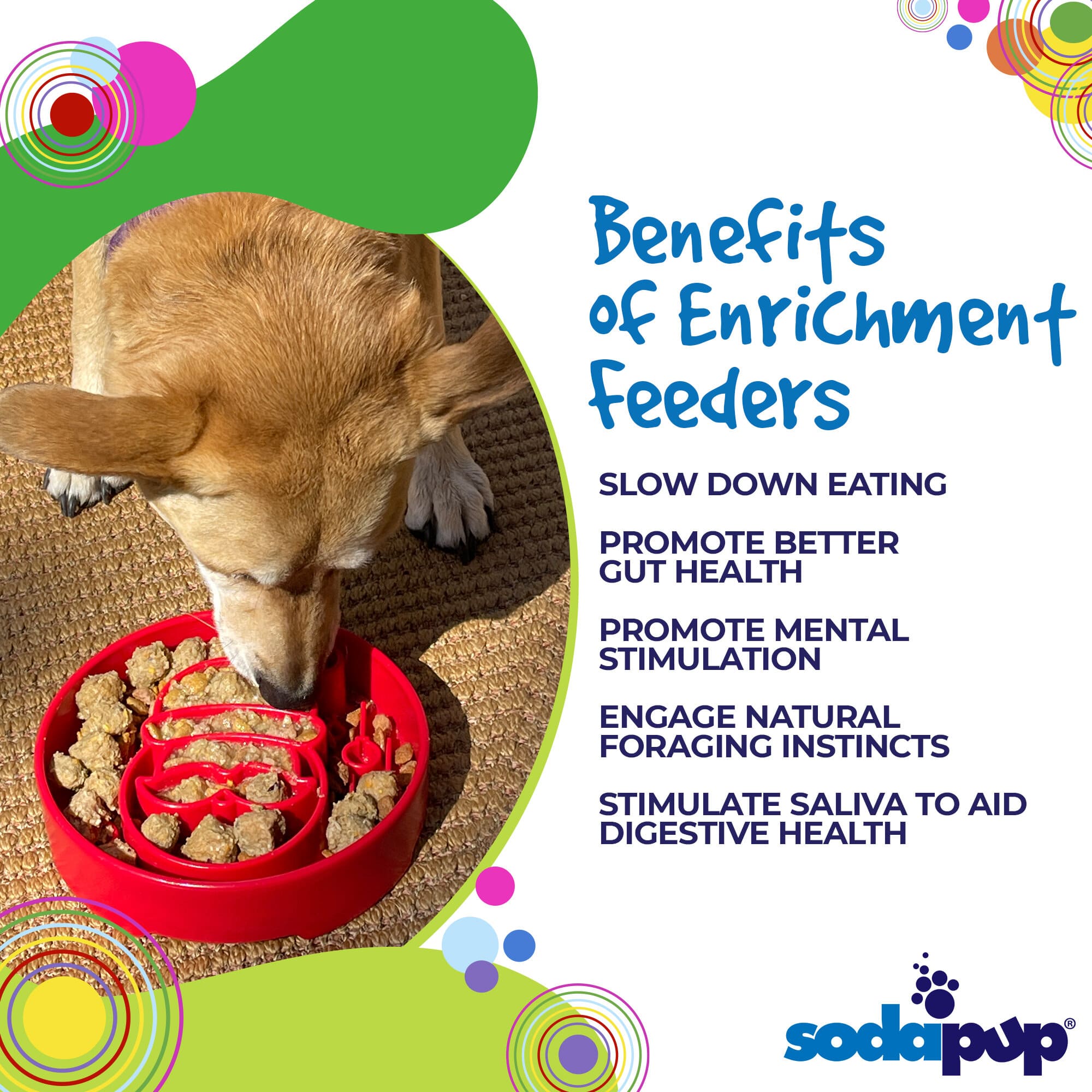 SodaPup Santa Christmas eBowl Deep Slow Feeder Dog Bowl Enrichment | USA Made
