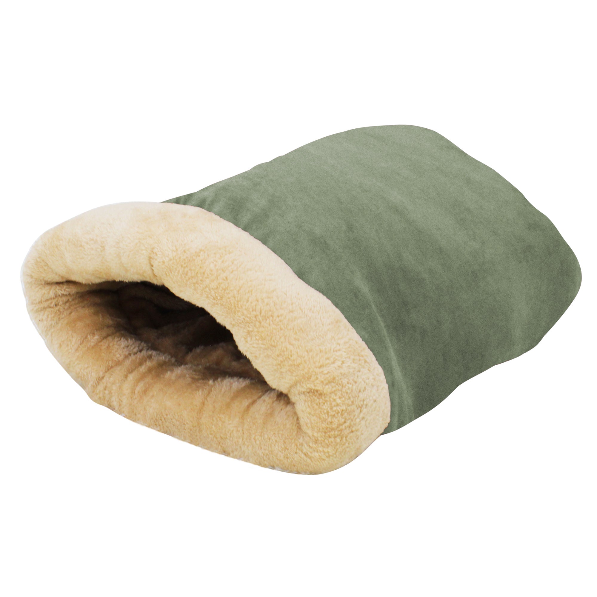 GOOPAWS 4 in 1 Self Warming Burrow Cat Bed Sleeping Cave, Sage Green