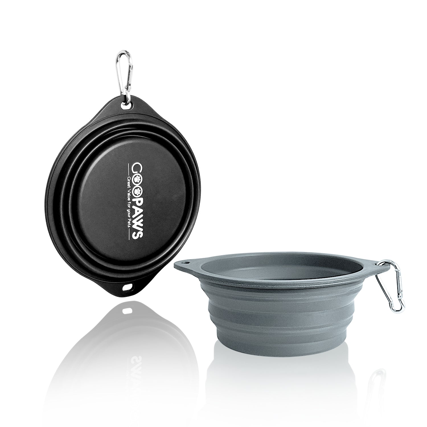 GOOPAWS 2 Pack Silicone Non-Skid Travel Dog and Cat Bowl, Blue&Green - Image 9