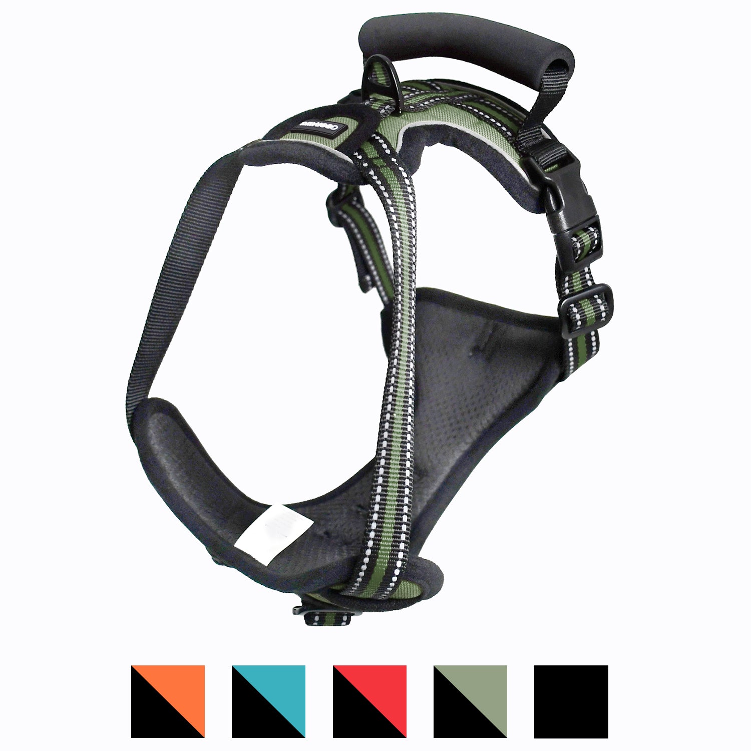 GOOPAWS Padded Reflective Pet Dog Harness, Lightweight Ripstop, Green - Image 2