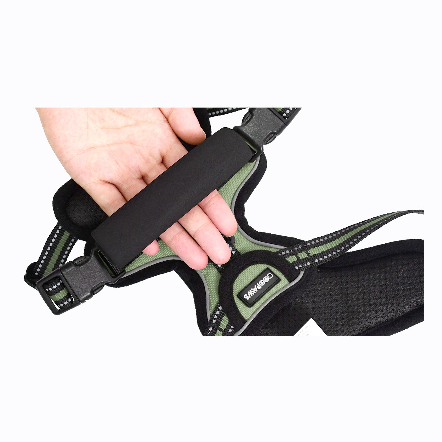 GOOPAWS Padded Reflective Pet Dog Harness, Lightweight Ripstop, Green - Image 7