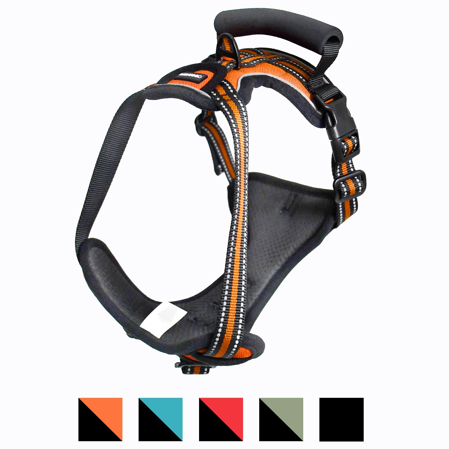 GOOPAWS Padded Reflective Pet Dog Harness, Lightweight Ripstop, Orange - Image 2