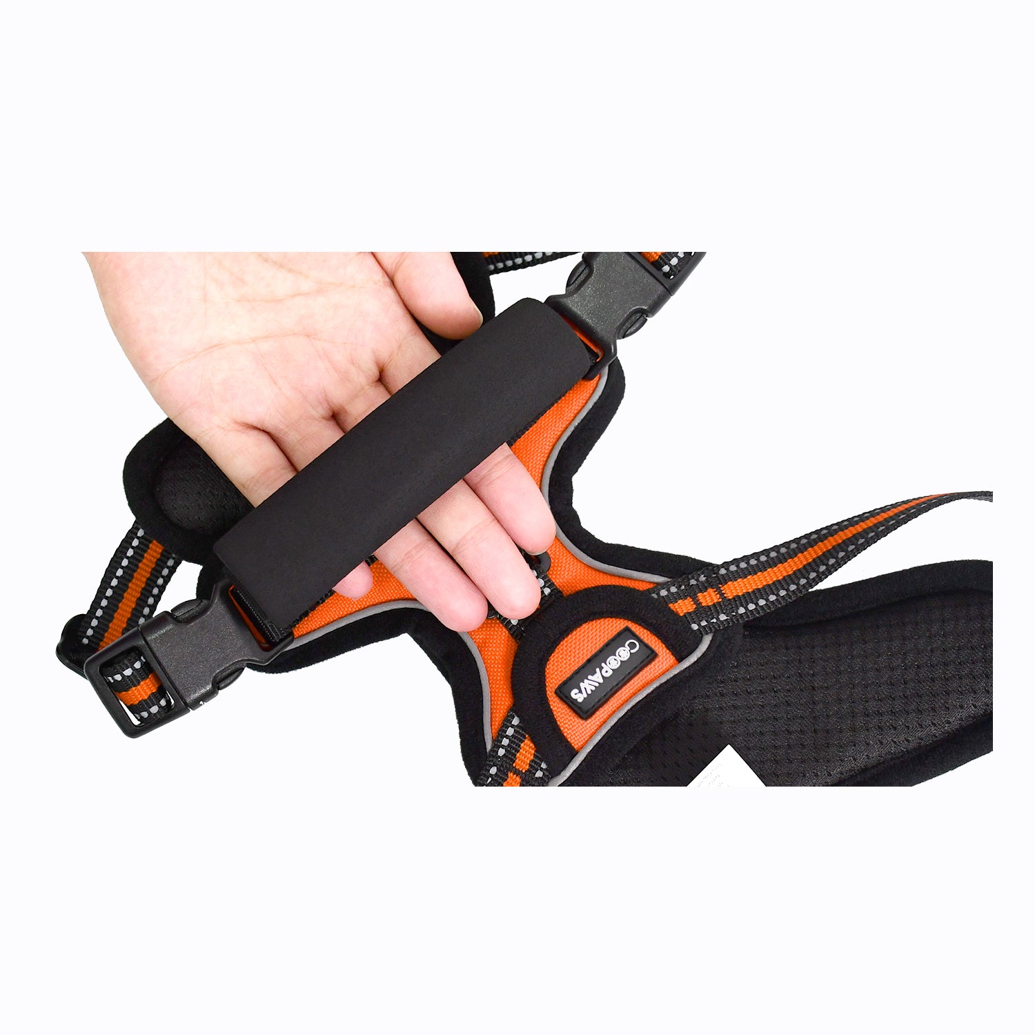 GOOPAWS Padded Reflective Pet Dog Harness, Lightweight Ripstop, Orange - Image 10