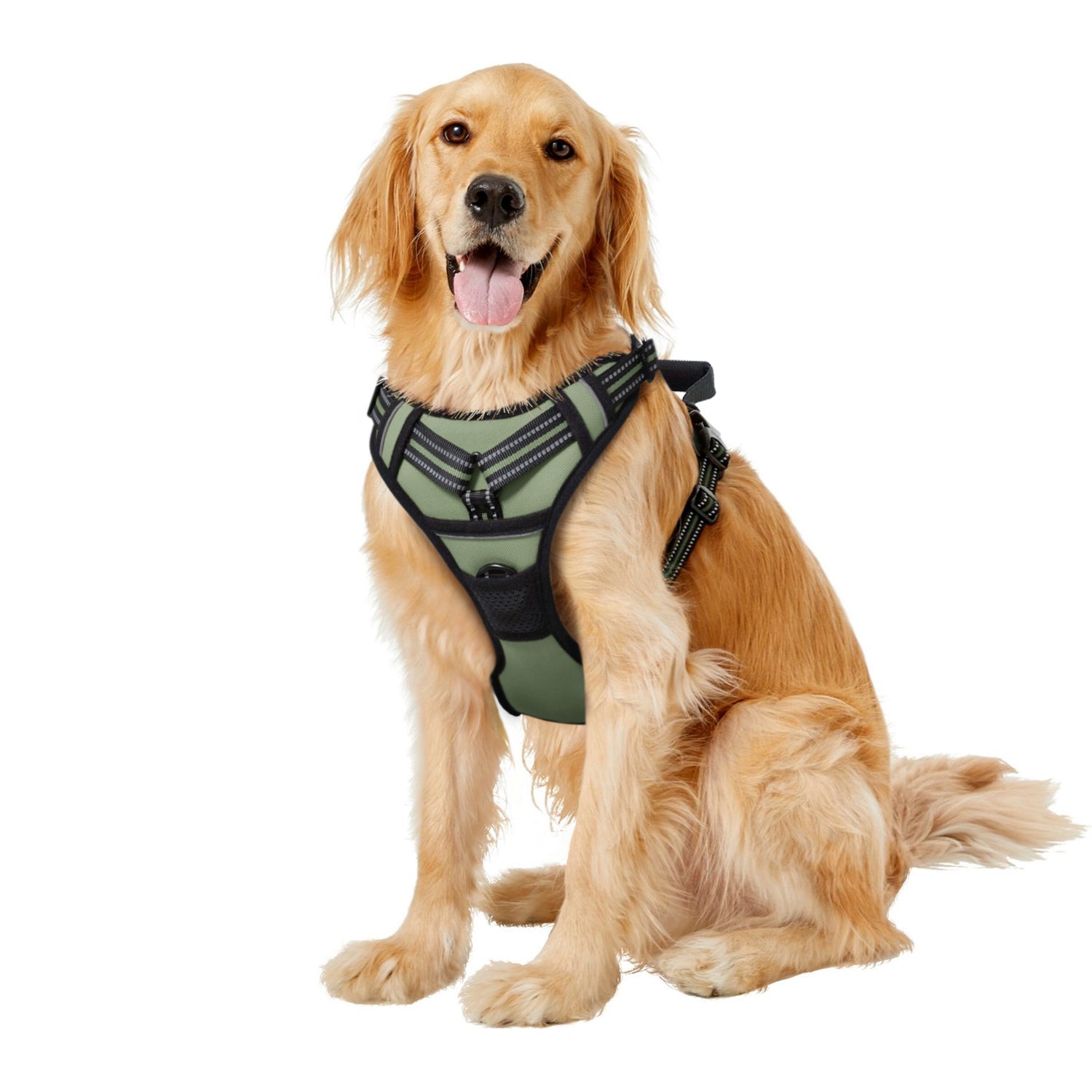 GOOPAWS Padded Reflective Pet Dog Harness, Lightweight Ripstop, Green - Image 12