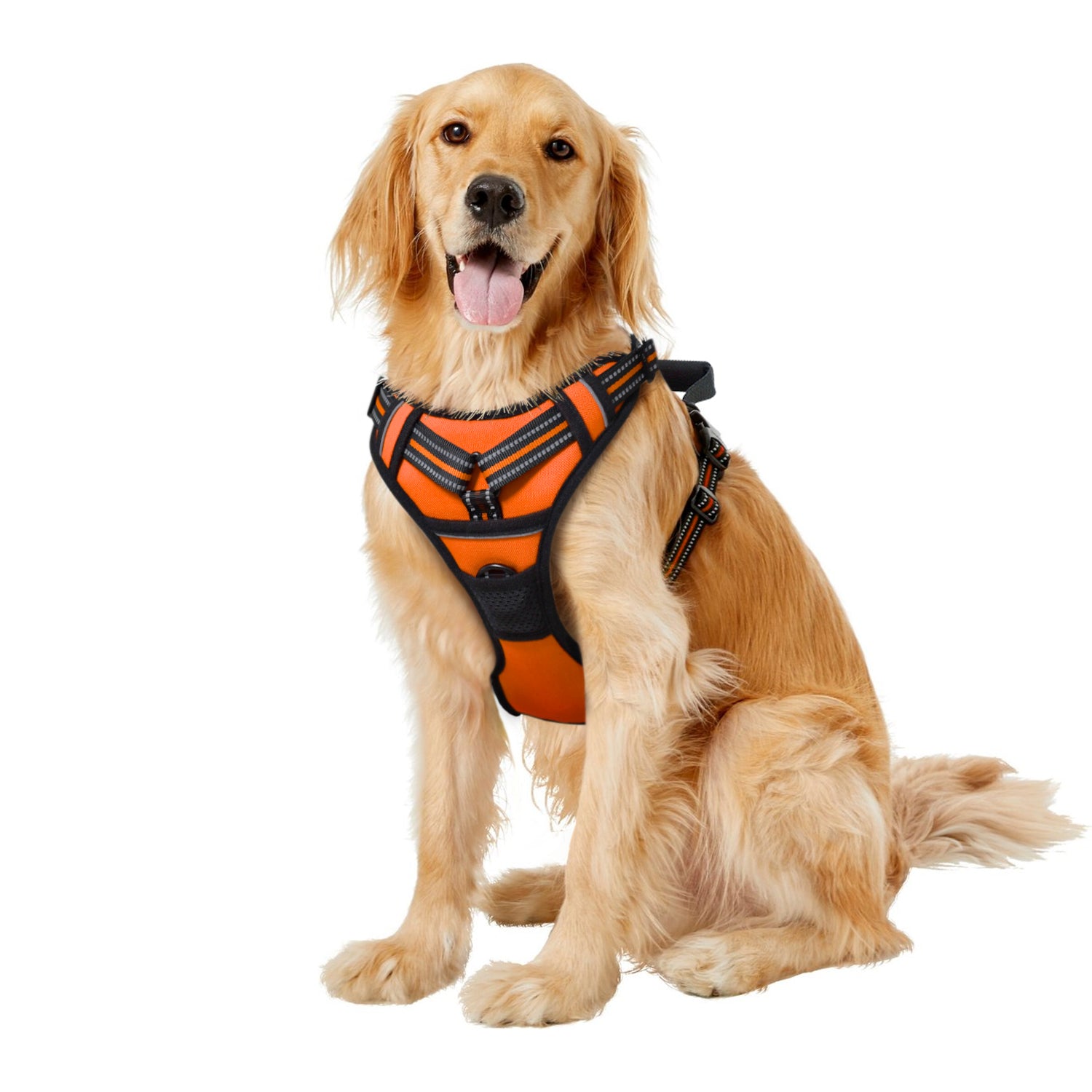 GOOPAWS Padded Reflective Pet Dog Harness, Lightweight Ripstop, Orange - Image 8