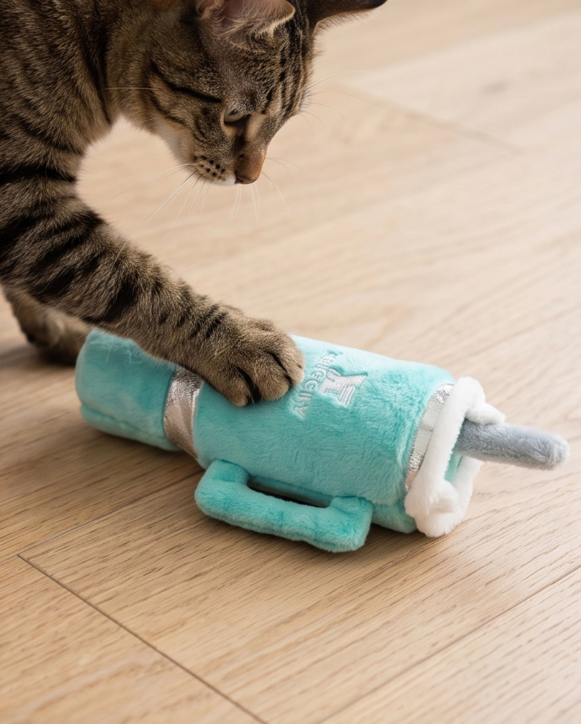 Snuggly Cup 3-Pack Organic Catnip Toys (Teal, Ivory, Blush) - Image 2