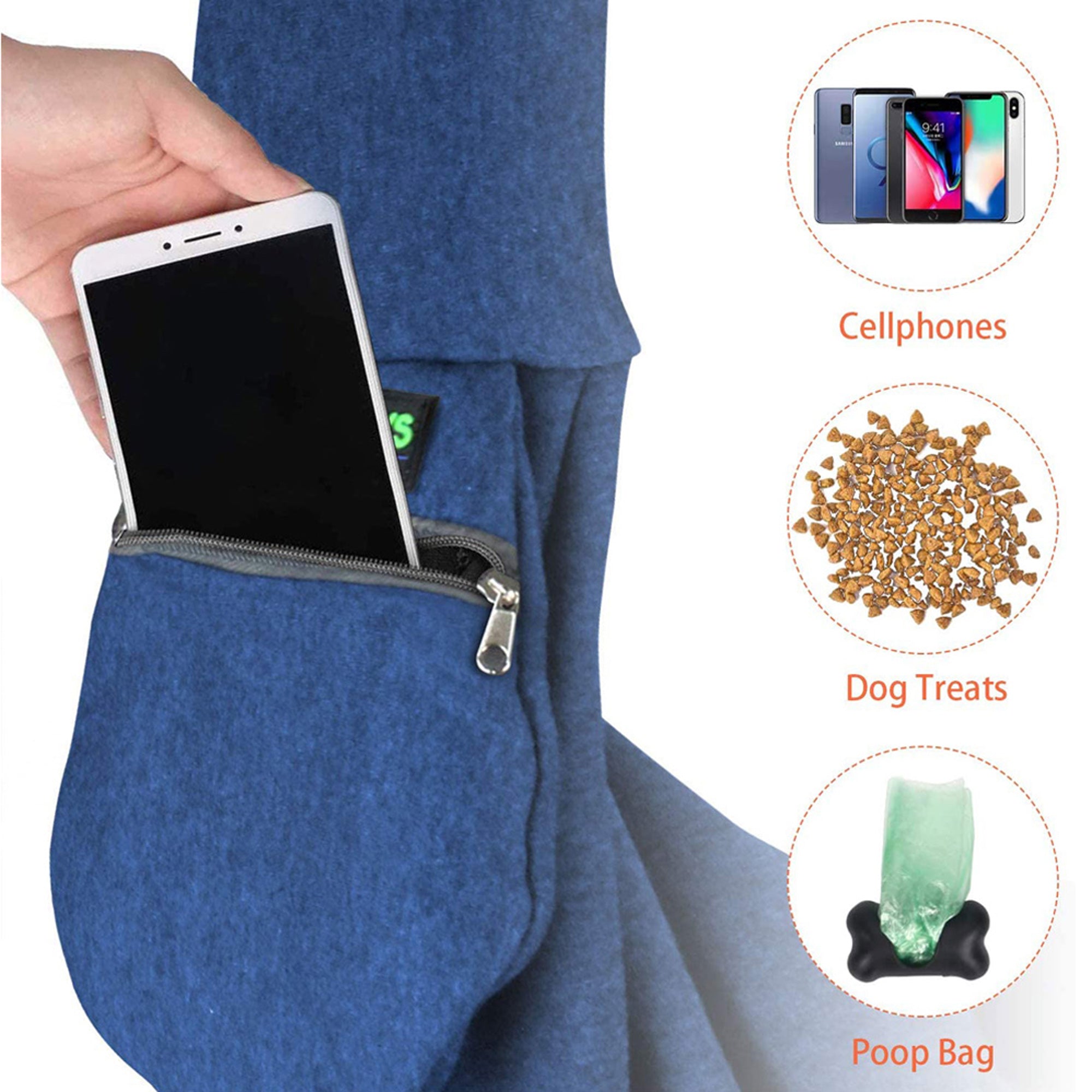 GOOPAWS Comfy Pet Sling for Small Dog Cat, Hand Free Bag, Navy Blue - Image 3