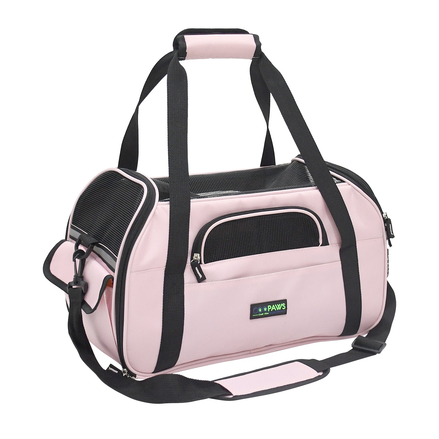 GOOPAWS Soft Sided Small Pet Carrier Comfort for Travel, Black, 17"