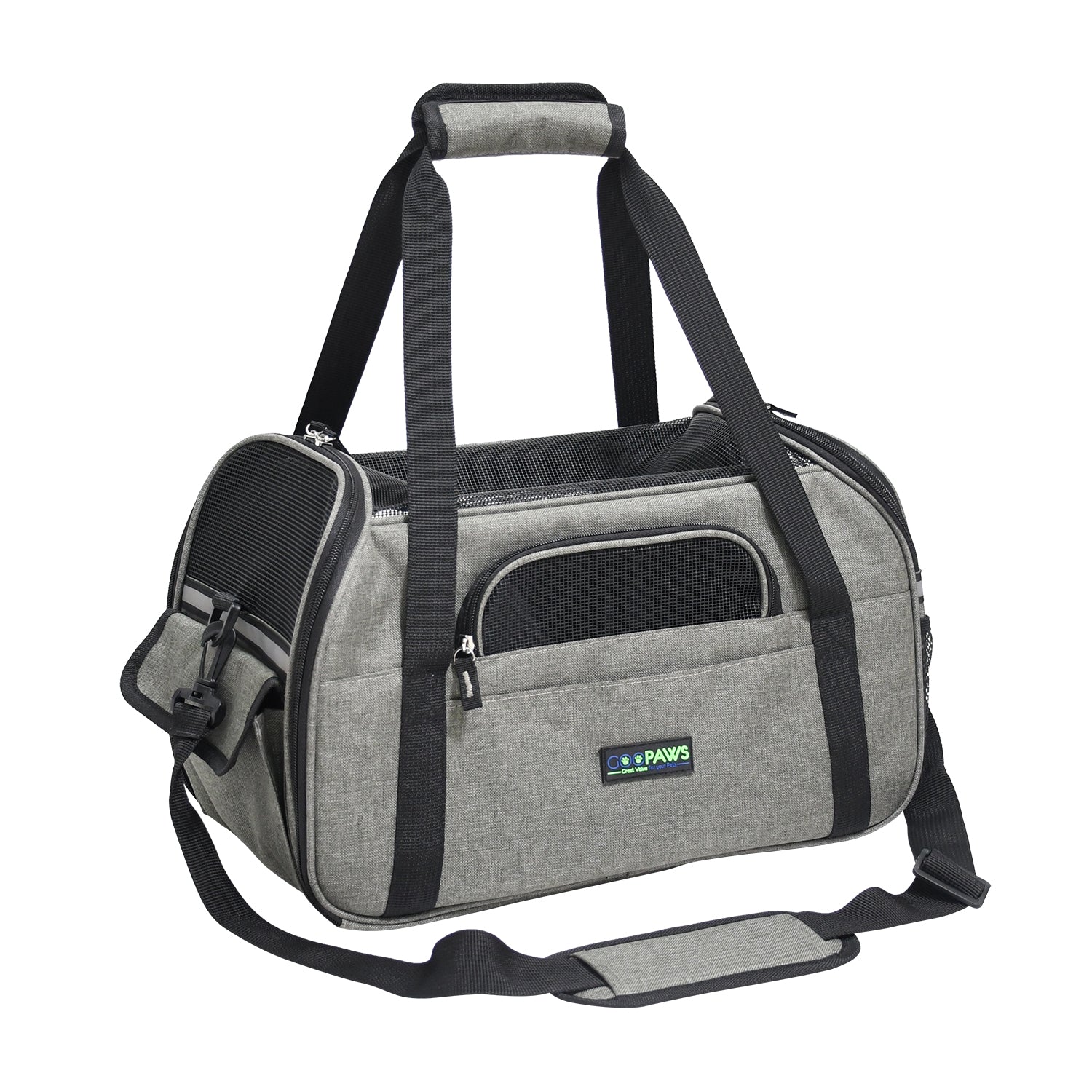 GOOPAWS Soft Sided Small Pet Carrier Comfort for Travel, Black, 17" - Image 11