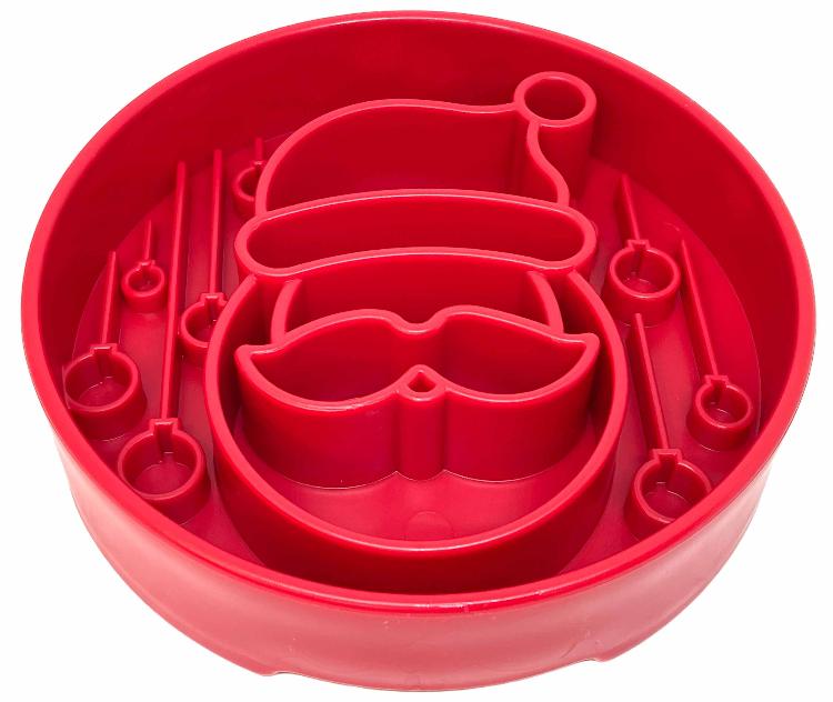 SodaPup Santa Christmas eBowl Deep Slow Feeder Dog Bowl Enrichment | USA Made