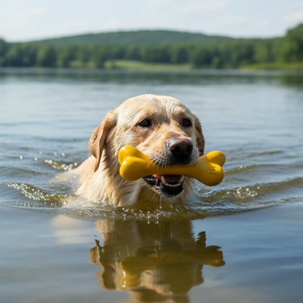 SodaPup PUP-X Rubber Bone Dog Toy Durable, Floats, Chew Large Dogs | USA