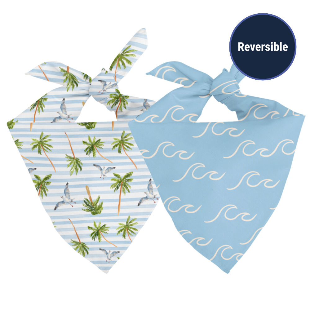 Double sided shores bandana on a white background.