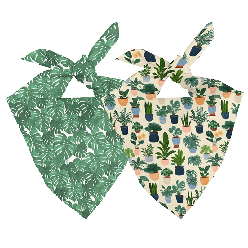 House Plant Tie On Dog Bandana