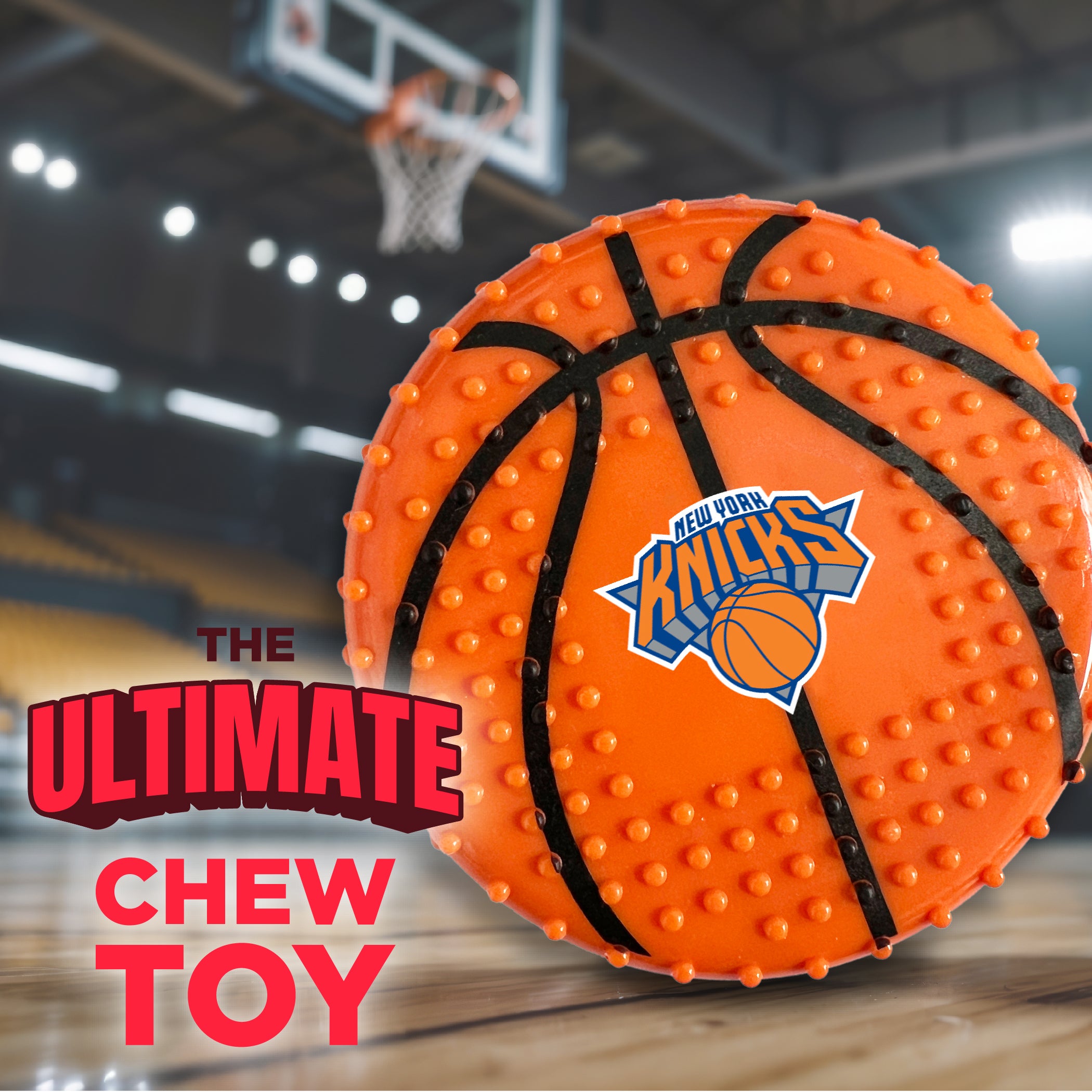 NY KNICKS HARD NYLON BASKETBALL CHEW TOY - Image 3