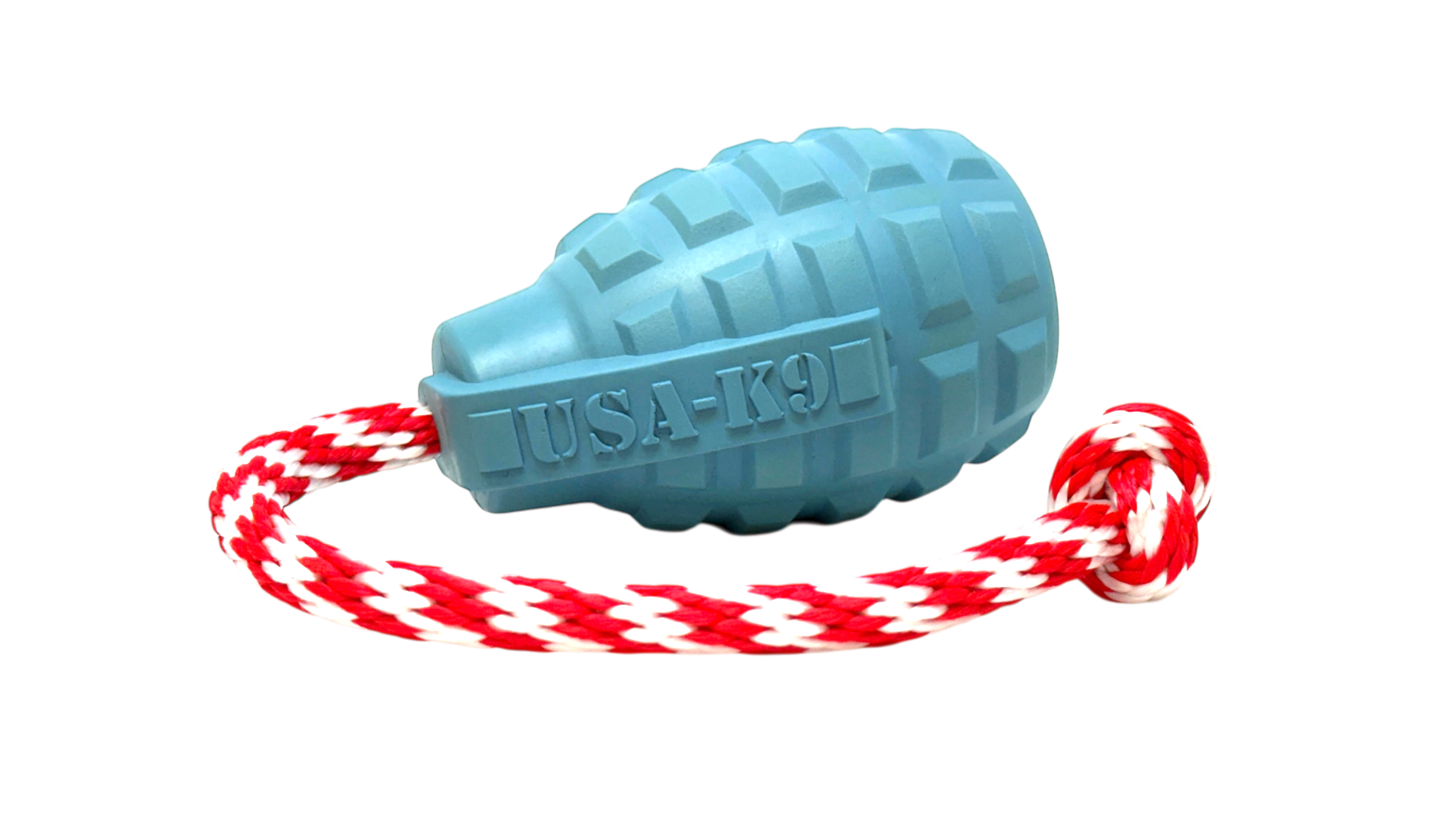 SodaPup USA-K9 Grenade Shaped Rubber Dog Toy Chew, Treat Dispenser & Tug | USA