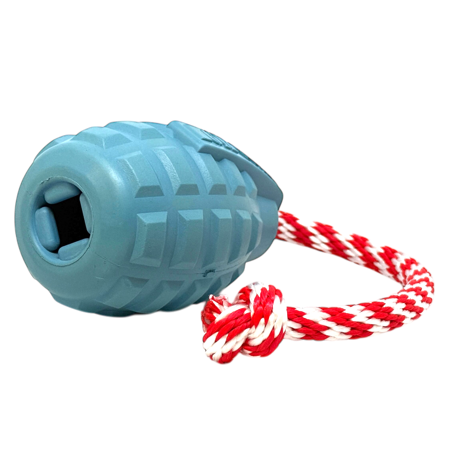 SodaPup USA-K9 Grenade Shaped Rubber Dog Toy Chew, Treat Dispenser & Tug | USA