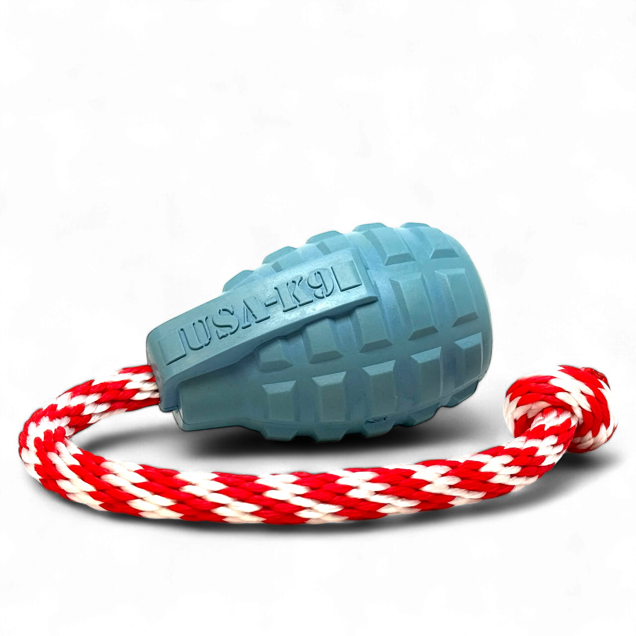SodaPup USA-K9 Grenade Shaped Rubber Dog Toy Chew, Treat Dispenser & Tug | USA