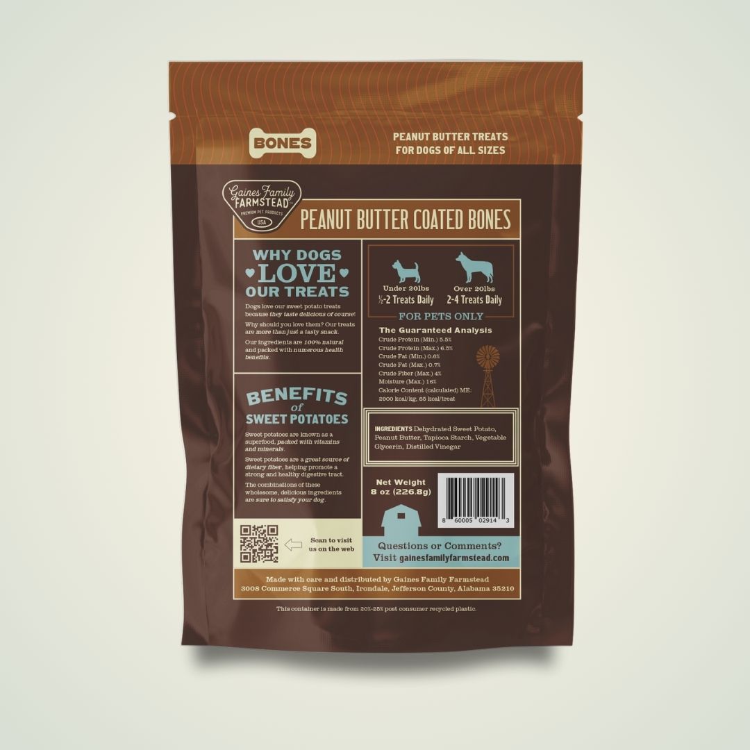 Peanut Butter Sweet Potato Bones - 8oz - Image 2