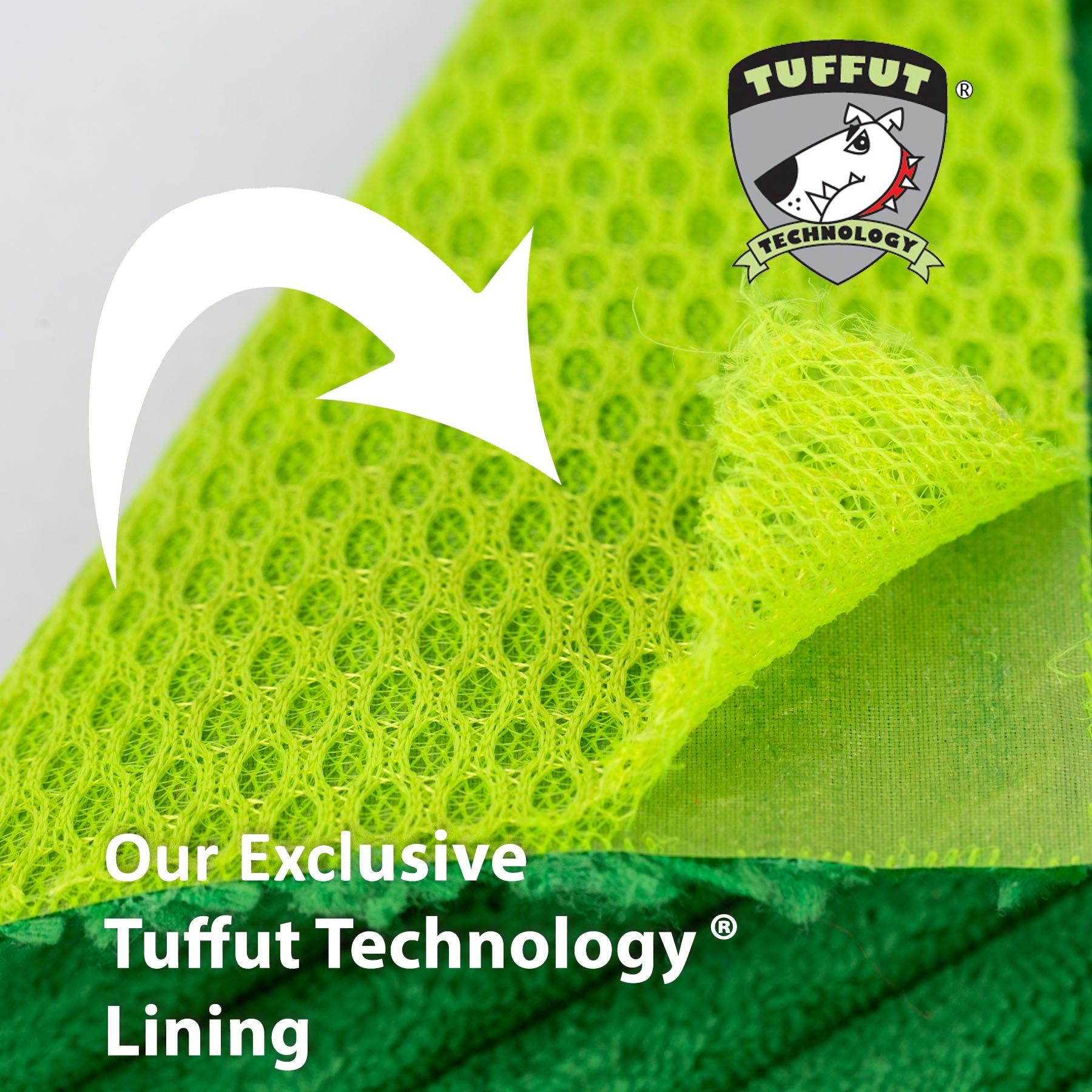 Displaying our exclusive tuffut technology 3 layer lining.