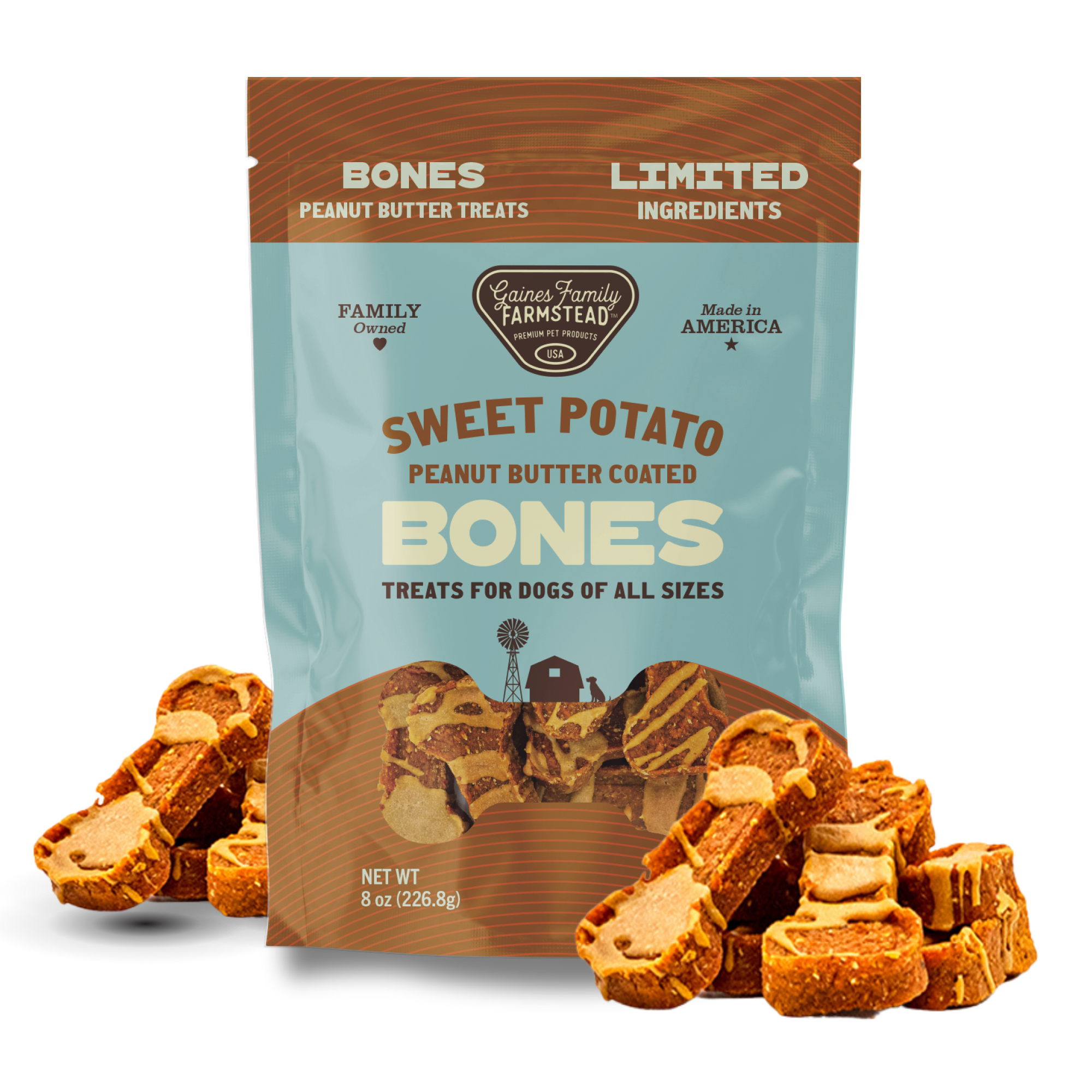 Peanut Butter Sweet Potato Bones - 8oz