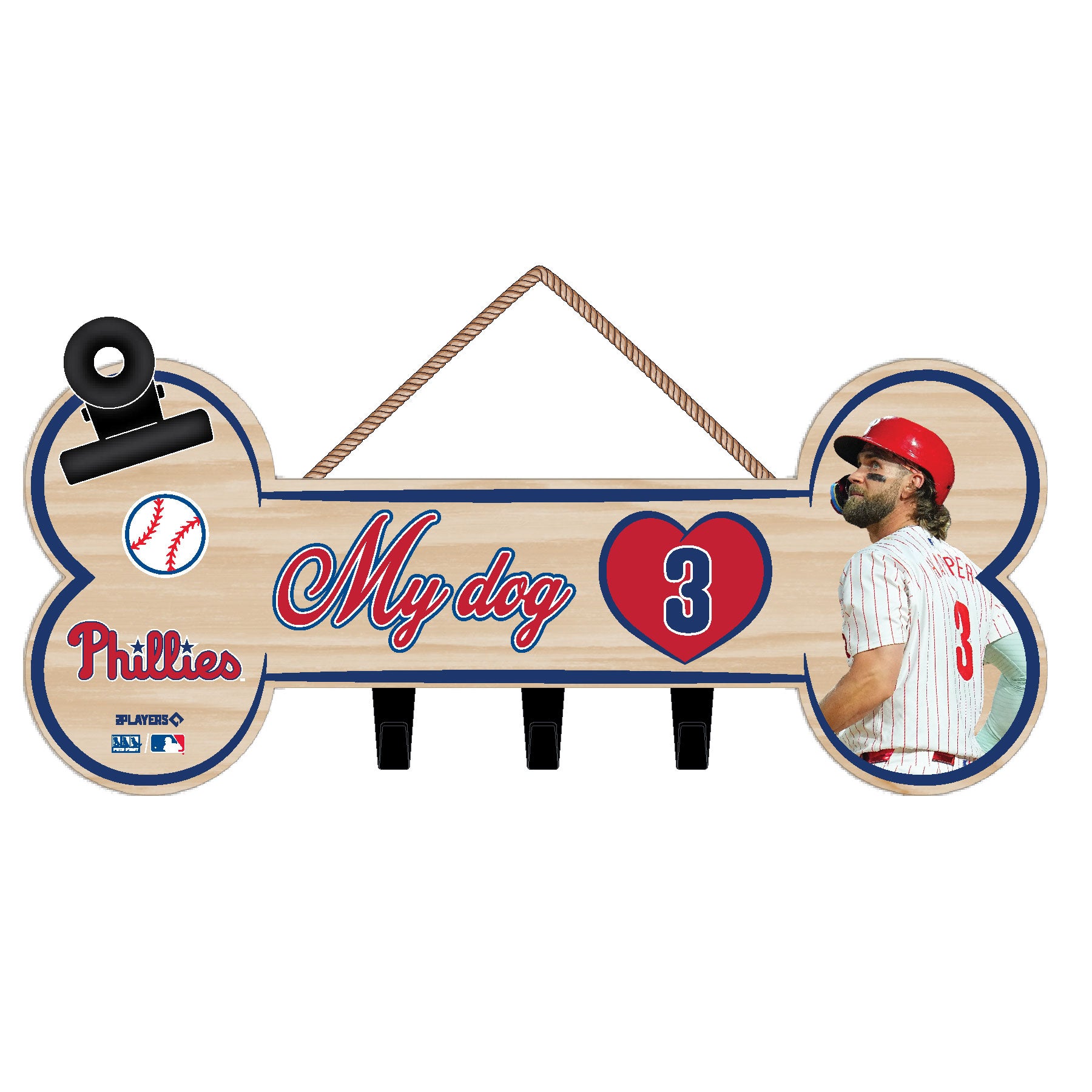 Bryce Harper Bone Shape Sign With Hooks