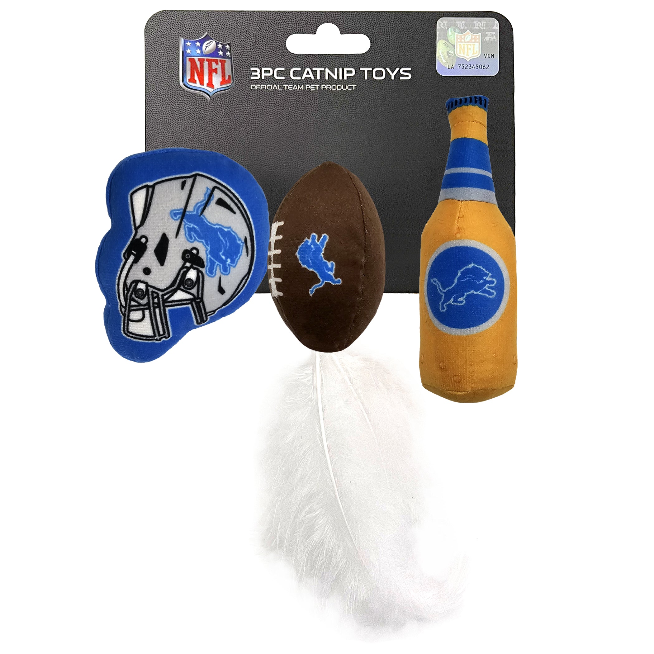Detroit Lions 3Pc Cat Nip Toy Set