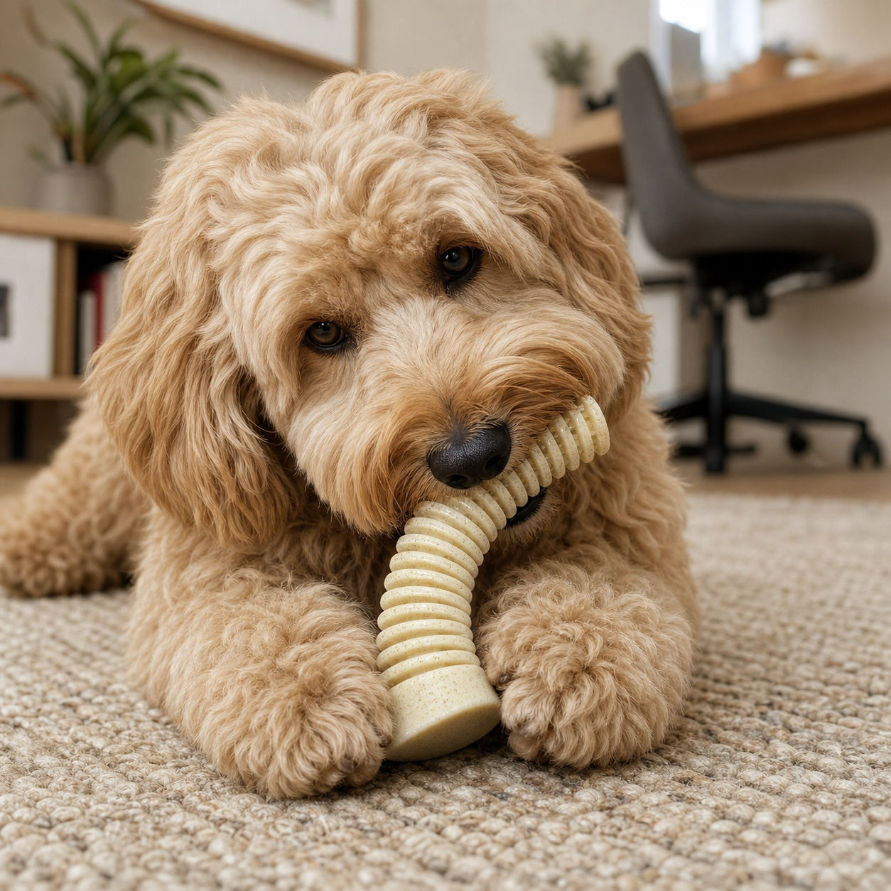 SodaPup Flufflehorn Dental Antler Indestructible Nylon Dog Chew Toy XL | USA Made