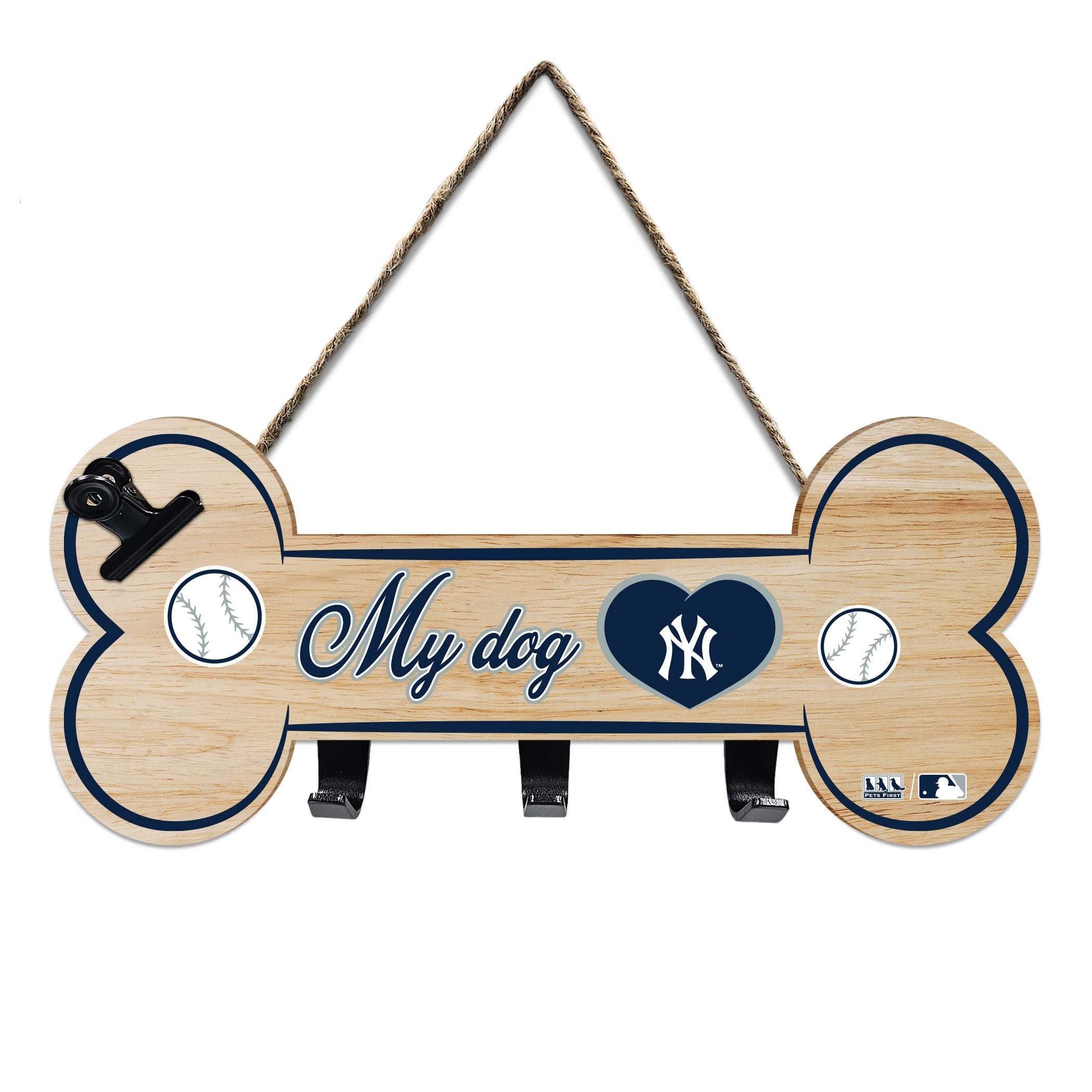 New York Yankees Bone Shape Sign With Hooks
