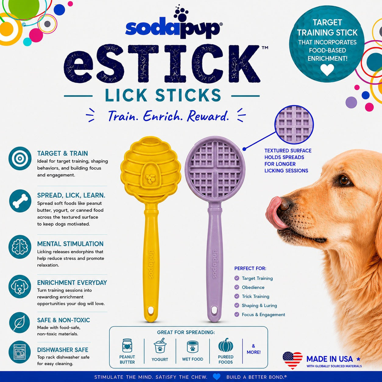 SodaPup eStick Hand-Held Dog Enrichment Toy Interactive Lick Stick | USA Made