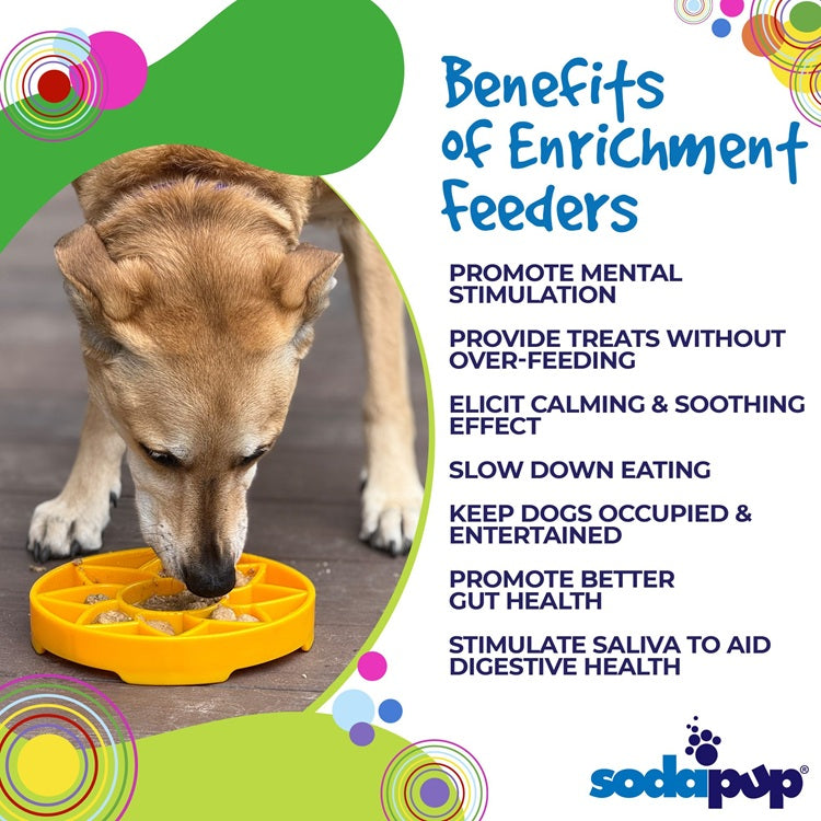 SodaPup Sunflower eTray Shallow Slow Feeder Dog Bowl Enrichment | USA Made