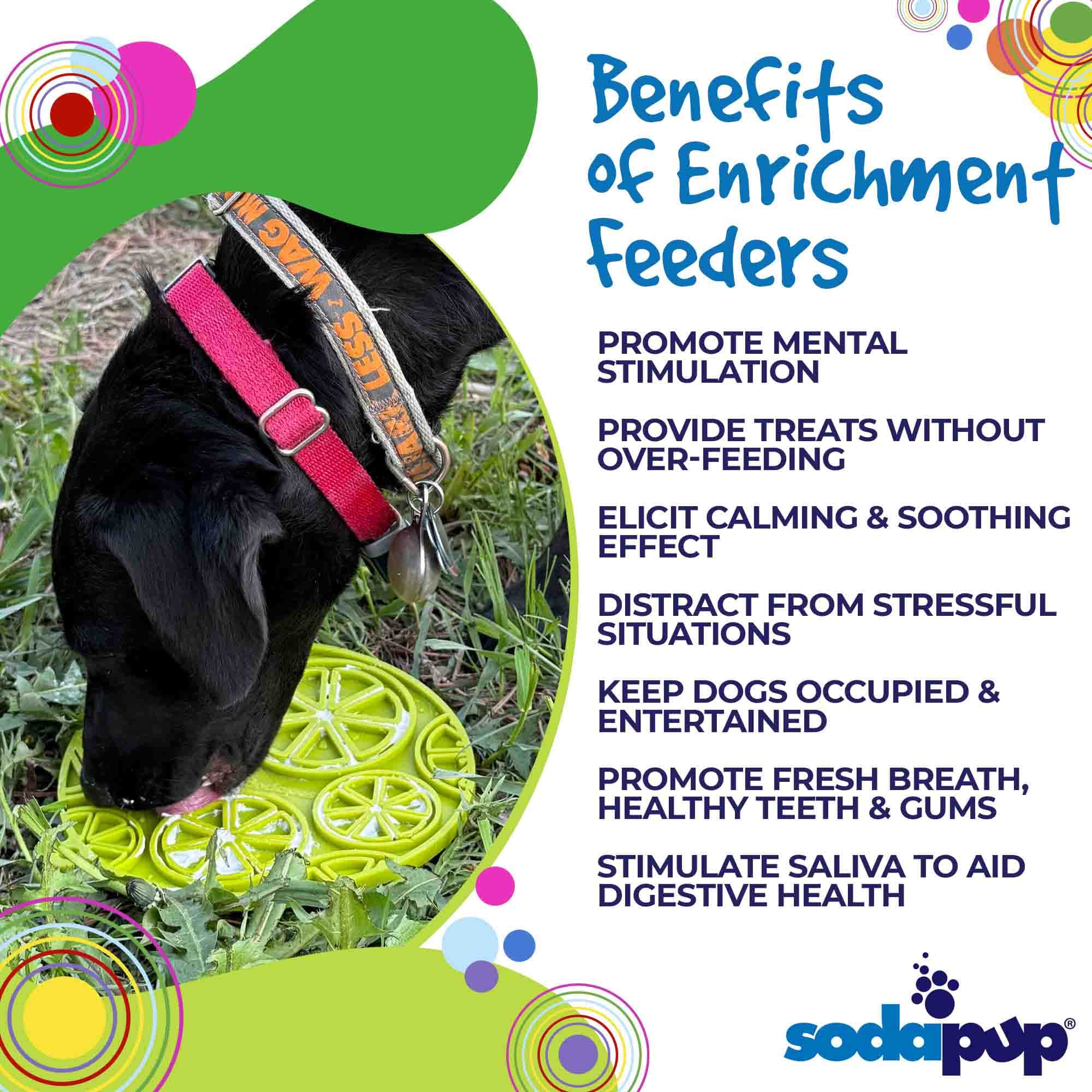SodaPup Citrus Design eMat Enrichment Lick Mat Dogs Cats Suction Cups | USA Made