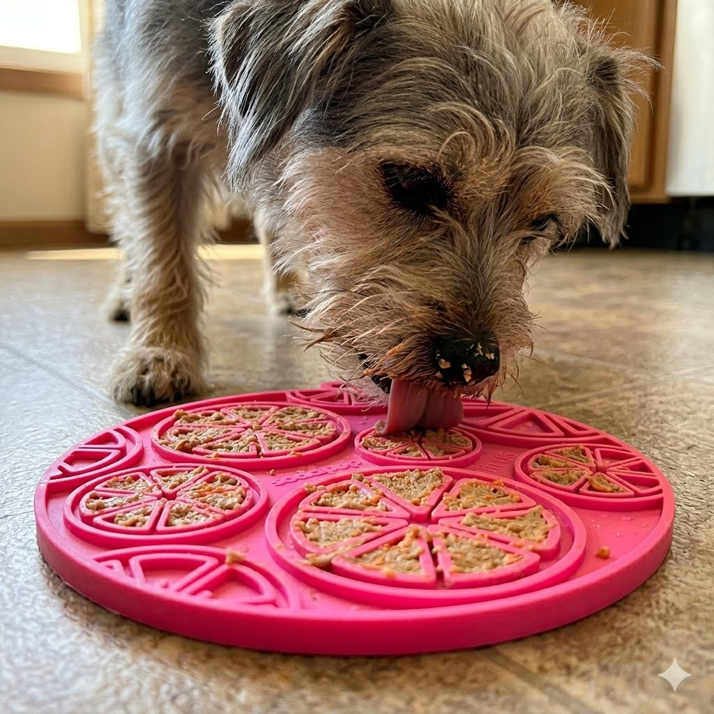 SodaPup Citrus Design eMat Enrichment Lick Mat Dogs Cats Suction Cups | USA Made