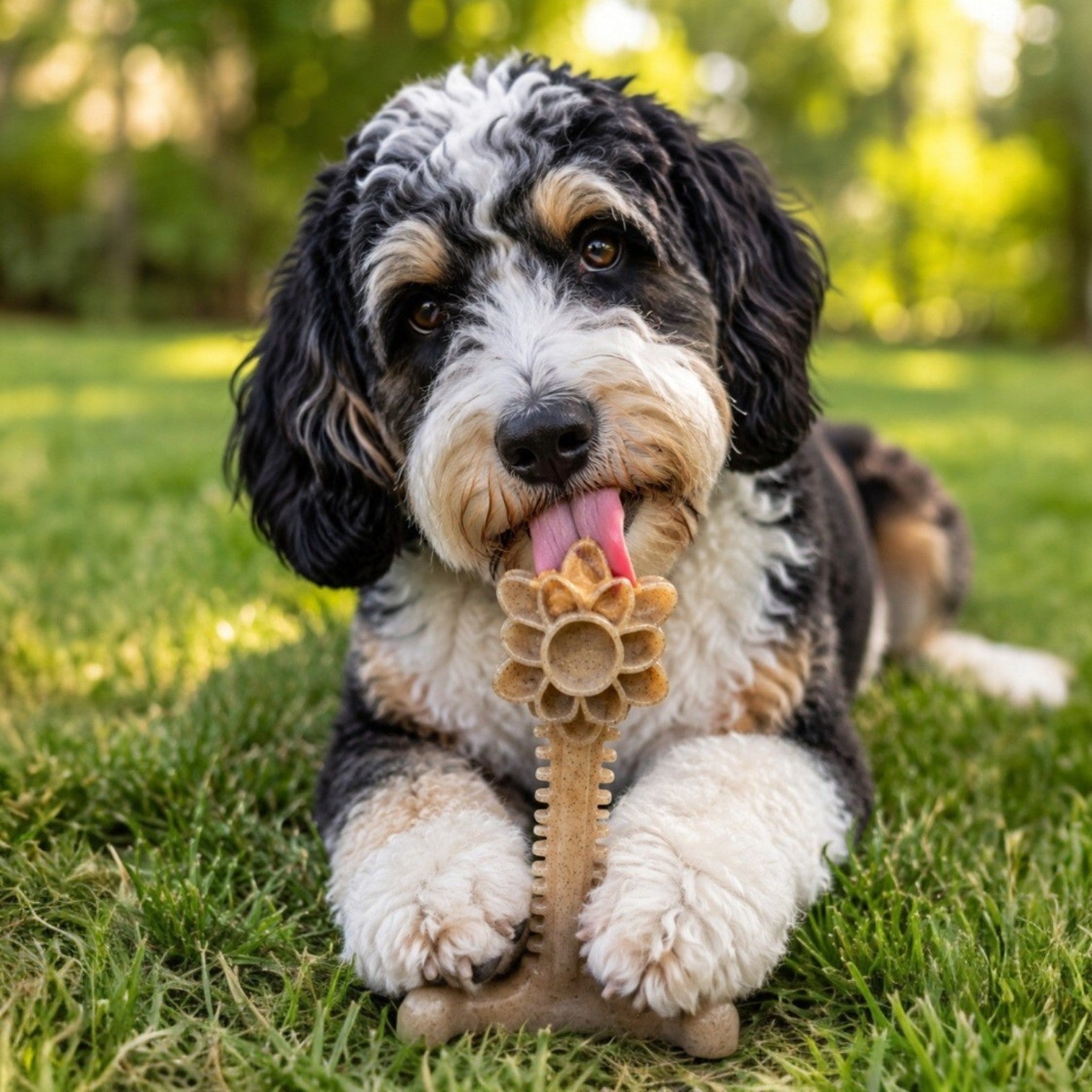 SodaPup Honey Bone Dental Flower Tower Indestructible Nylon Dog Chew Toy XL | USA