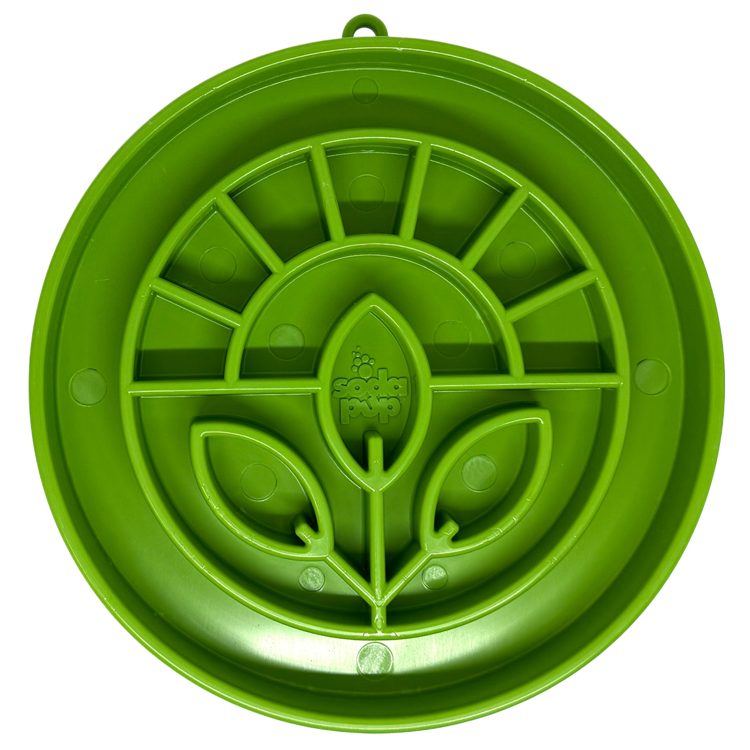 SodaPup Garden Design eTray Shallow Slow Feeder Dog Bowl Enrichment | USA Light Green