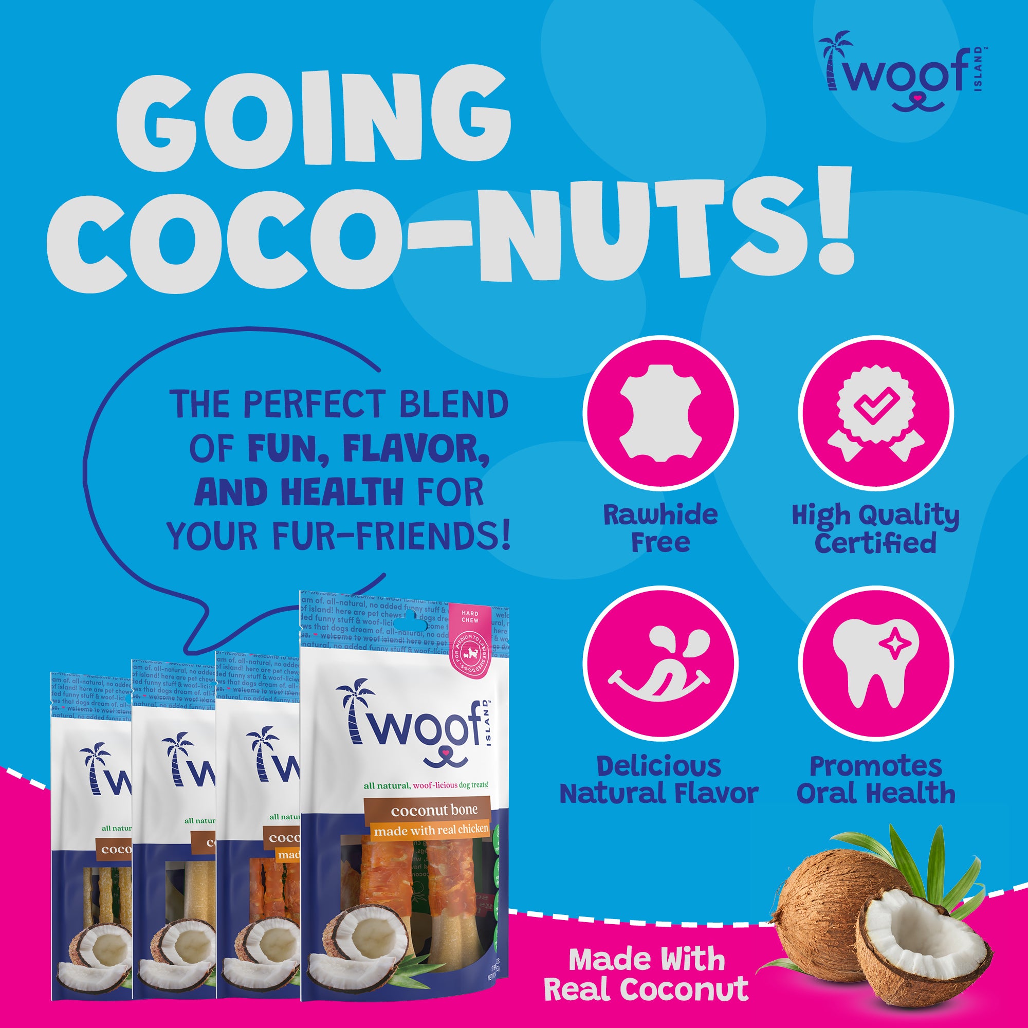 Woof Island Coconut Twist Stick Dog Chew, Rawhide-Free & Highly Digestible Dental Treat for Dogs - Image 6