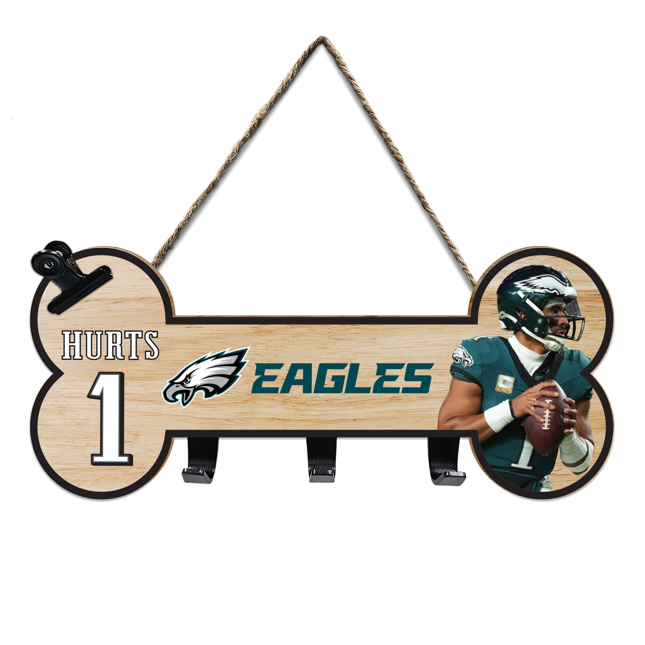 JALEN HURTS (PHL) BONE SHAPE SIGN WITH HOOKS - Image 2