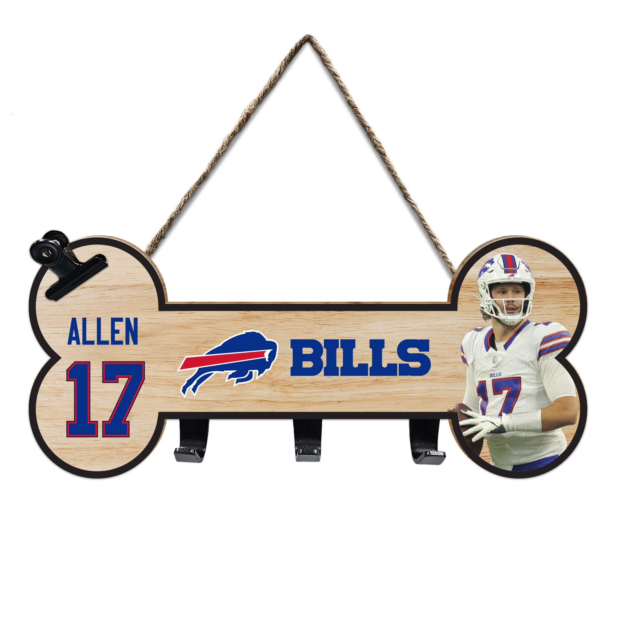 JOSH ALLEN (BUF) BONE SHAPE SIGN WITH HOOKS - Image 2