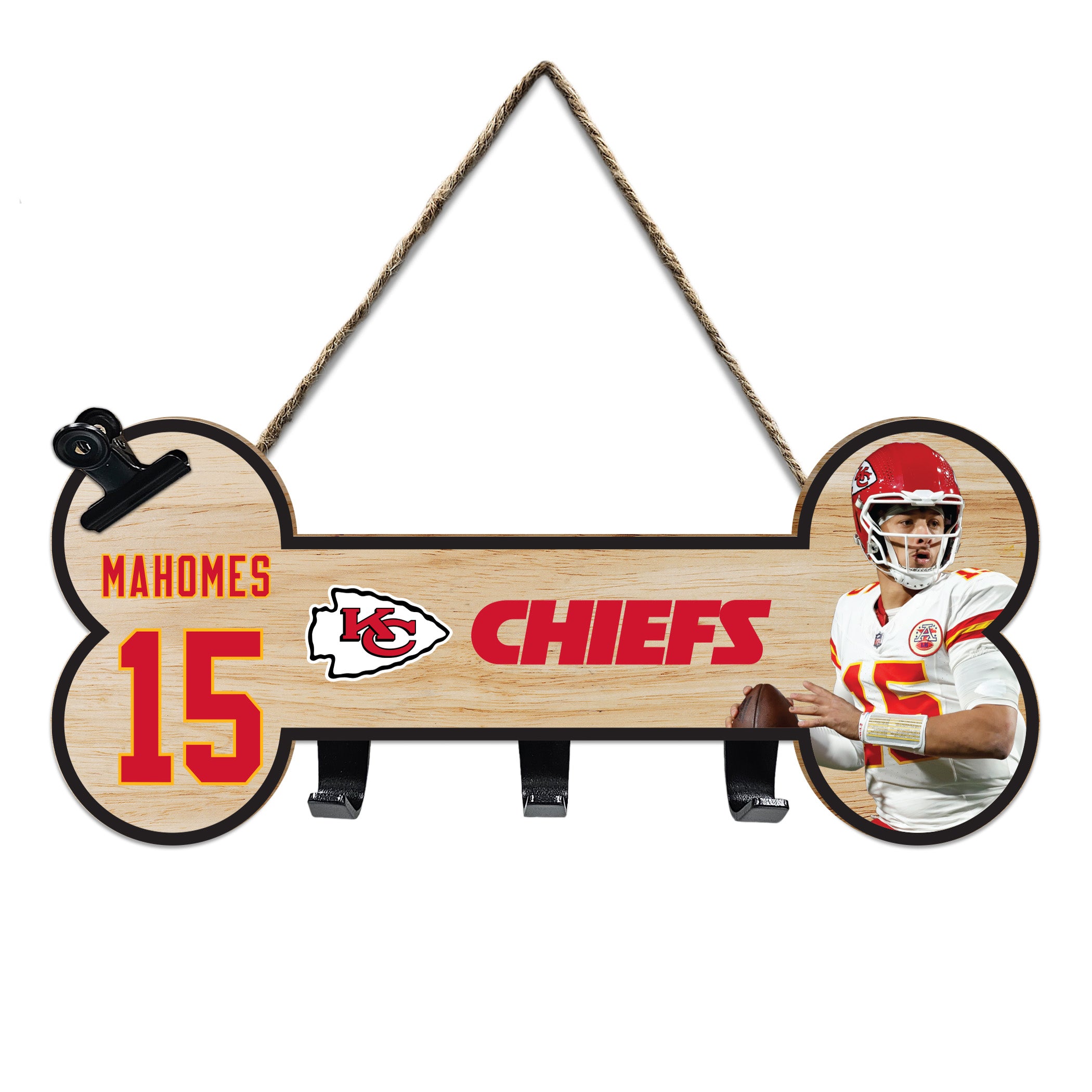PATRICK MAHOMES (KCC) BONE SHAPE SIGN WITH HOOKS - Image 2