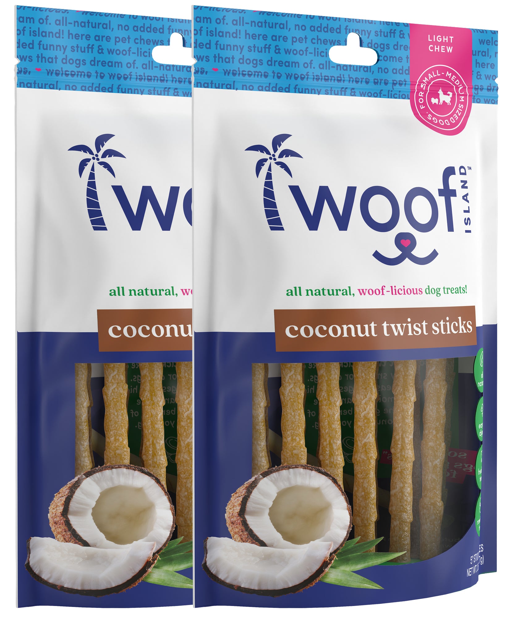 Woof Island Coconut Twist Stick Dog Chew, Rawhide-Free & Highly Digestible Dental Treat for Dogs - Image 3
