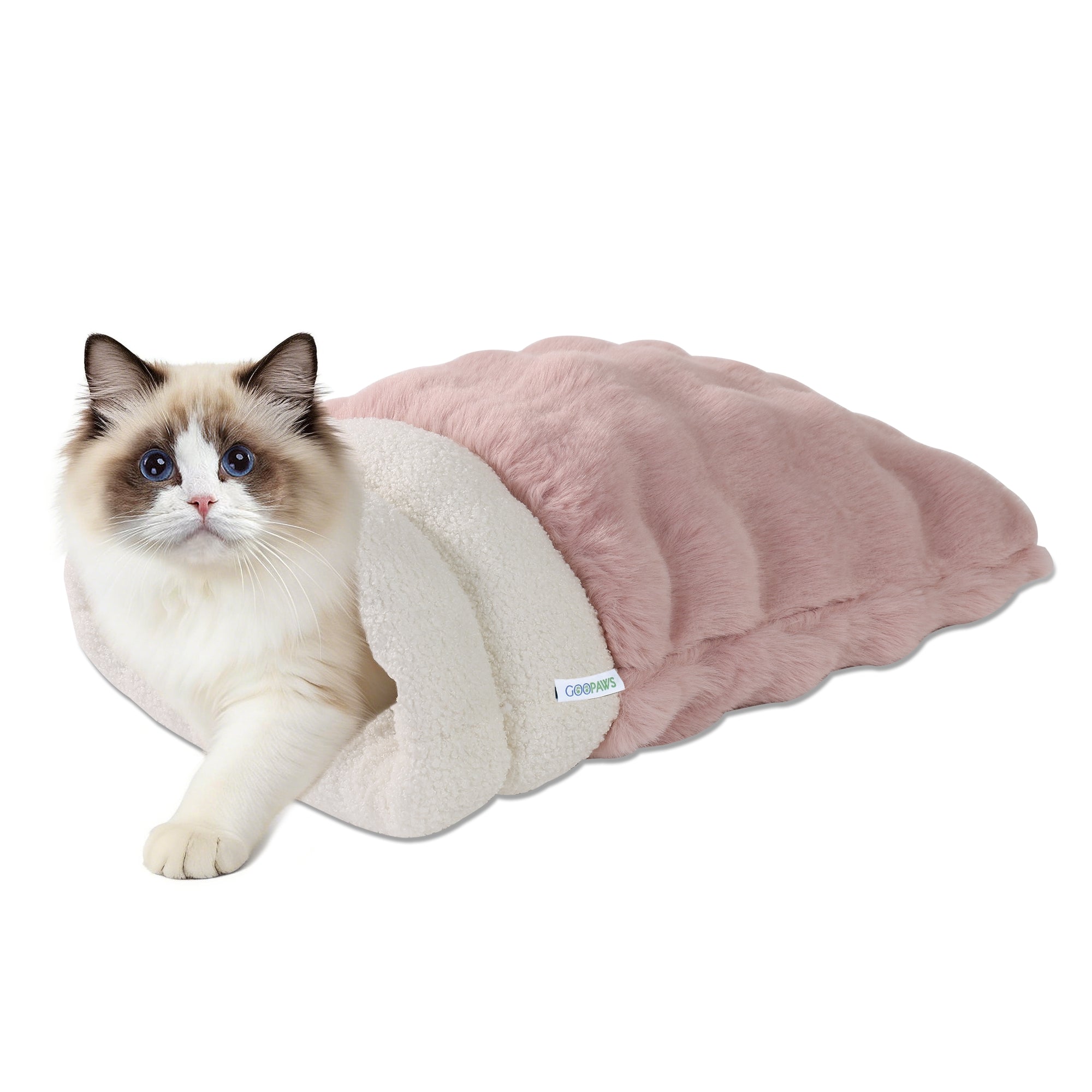 GOOPAWS 4-in-1 Cat Sack Bed Cave - Self Warming Pet Sleeping Bag for Cats & Small Dogs,, Sage Green - Image 7